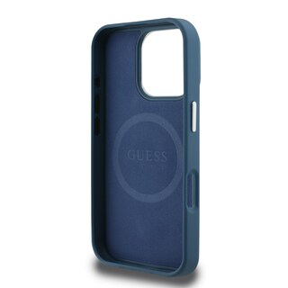 Foto 7 | Funda Original Guess Saffiano Con Logo Triángulo Para Iphone 16 Pro Max Azul