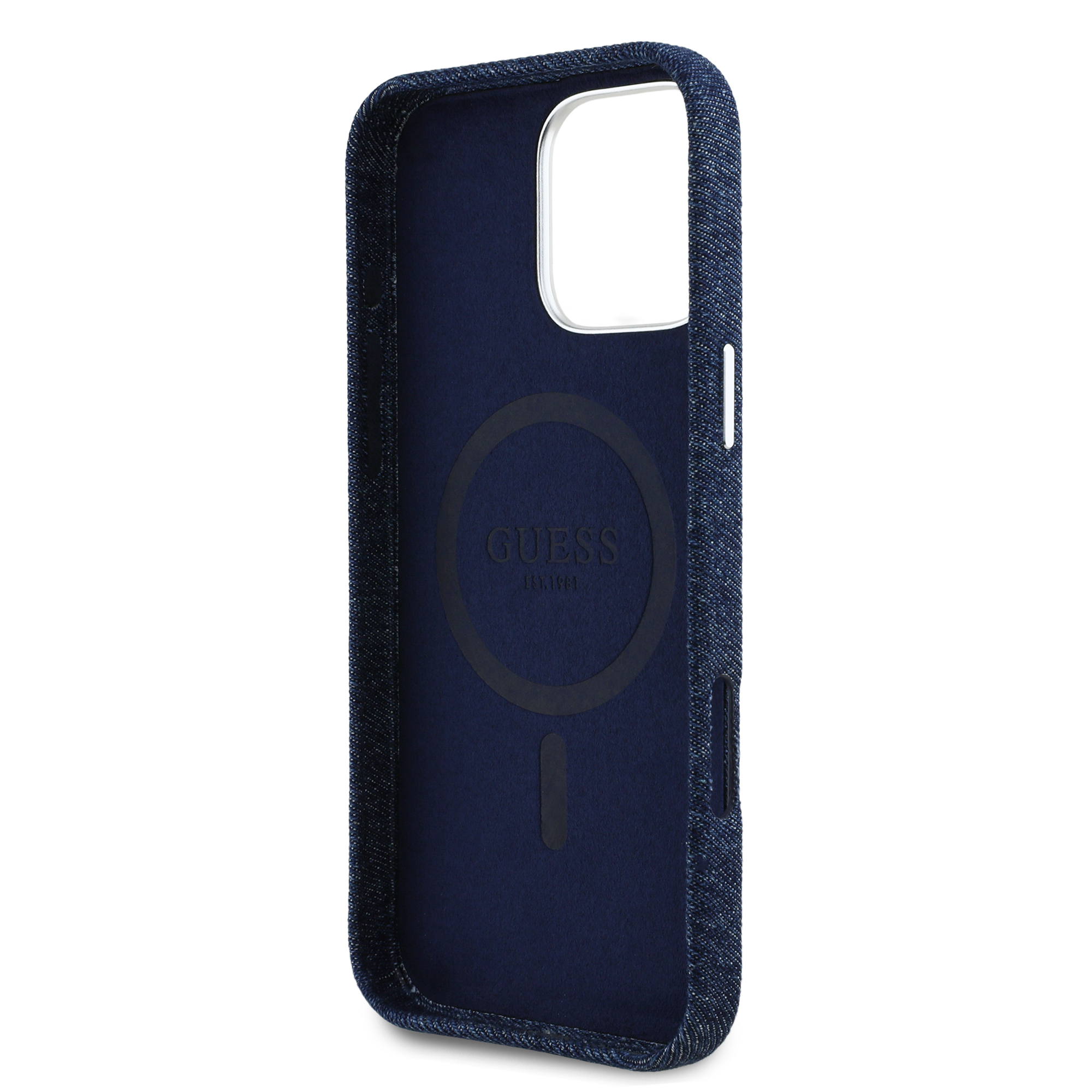 Foto 8 pulgar | Funda Original Guess Mezclilla Triángulo Para Iphone 16 Pro Max - Azul