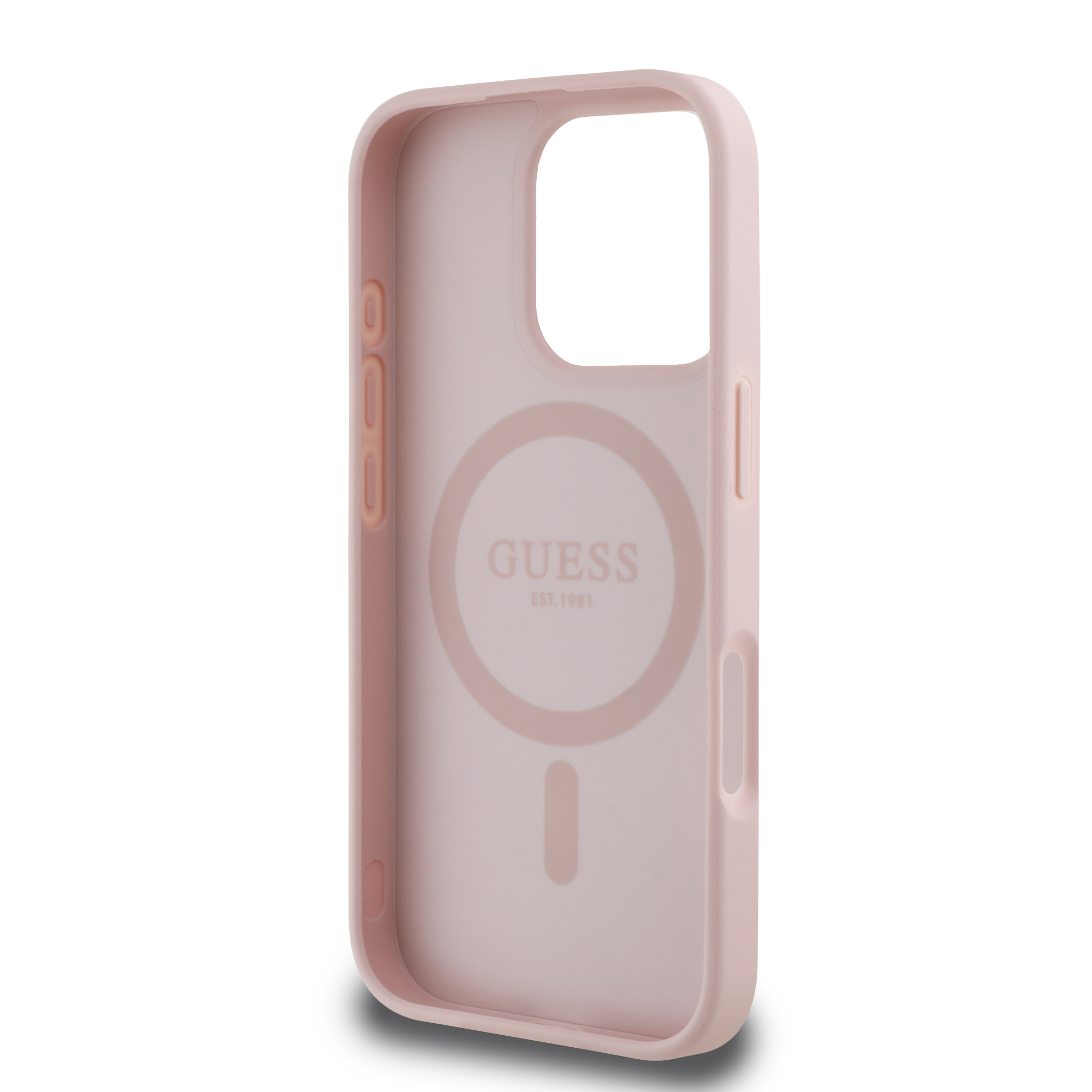 Foto 8 pulgar | Funda Original Guess Peony Magsafe Para Iphone 16 Pro - Rosa