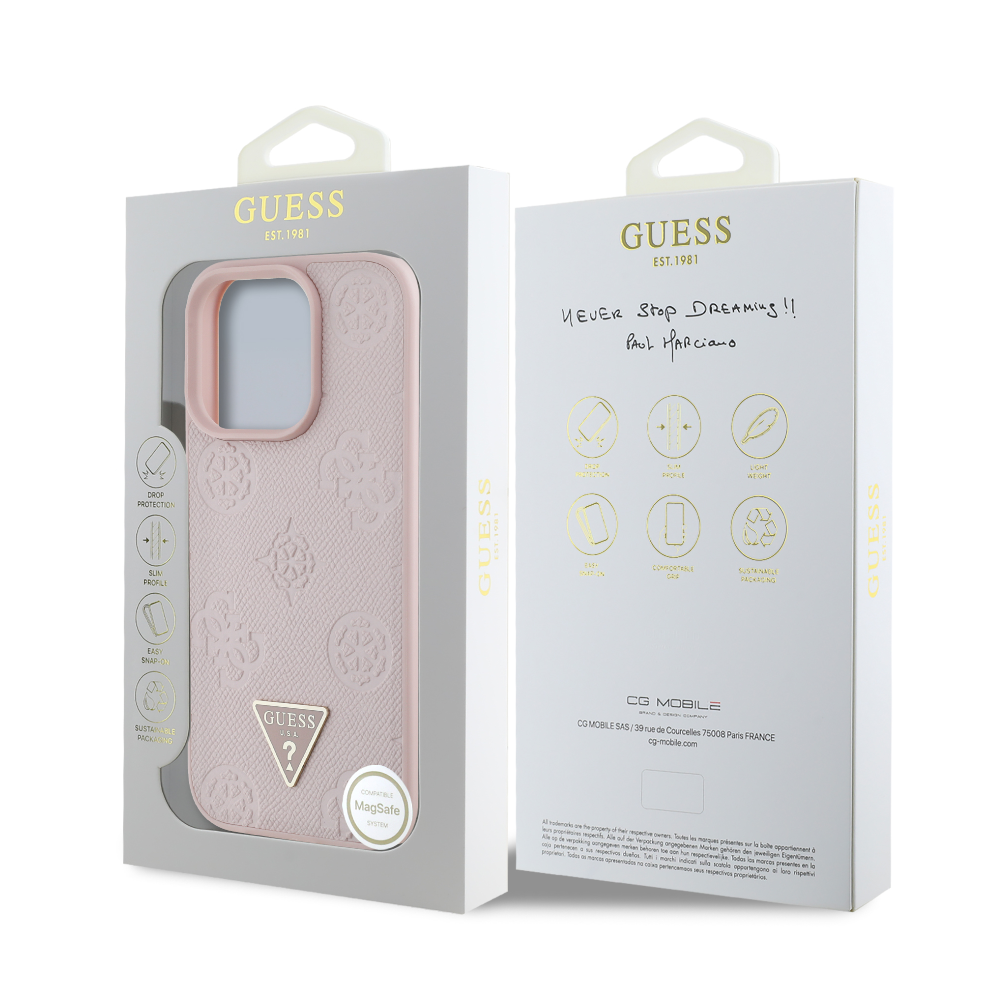 Foto 9 pulgar | Funda Original Guess Peony Magsafe Para Iphone 16 Pro - Rosa