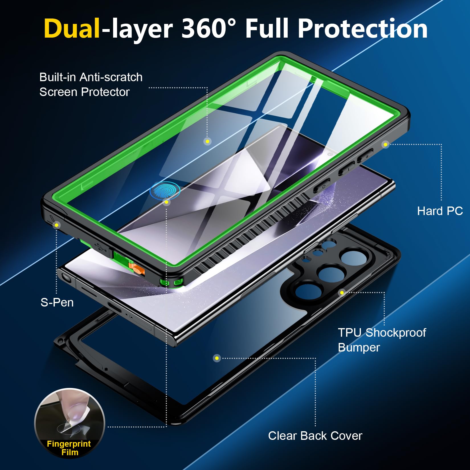 Foto 6 pulgar | Funda De Teléfono Spidercase Impermeable Para Samsung Galaxy S24 Ultra - Venta Internacional.