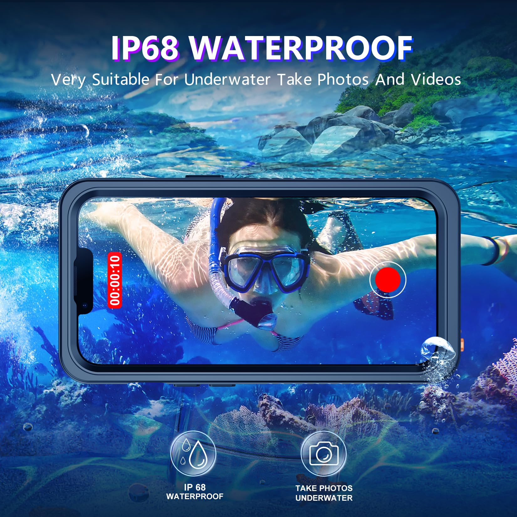 Foto 4 pulgar | Funda Impermeable Temdan Compatible Con Iphone 13 Pro Max - Venta Internacional.