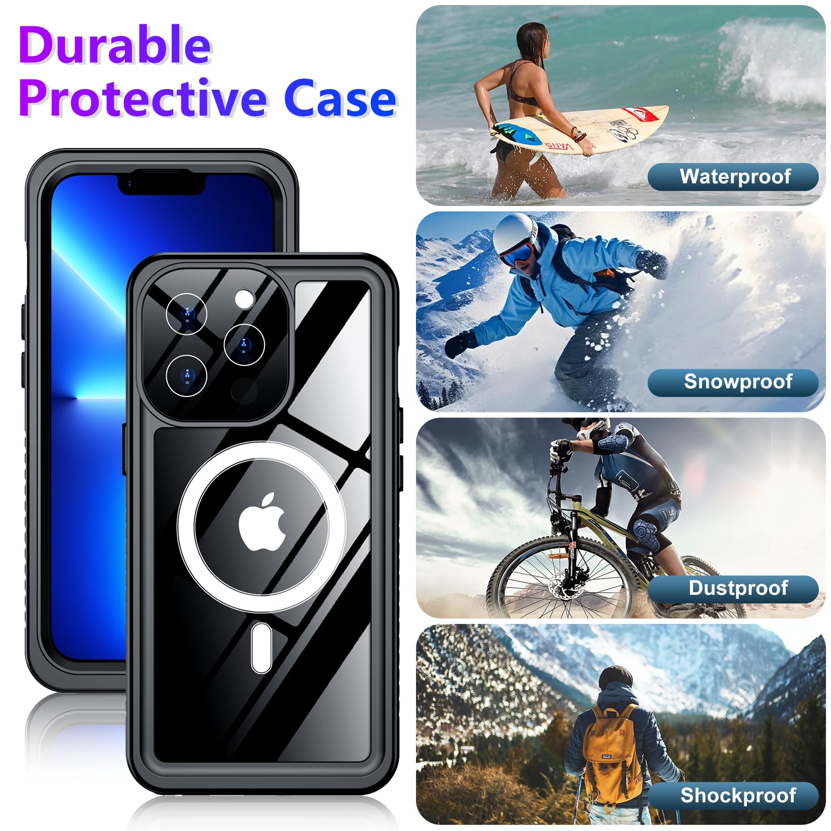 Foto 7 pulgar | Funda Impermeable Temdan Compatible Con Iphone 13 Pro Max - Venta Internacional.