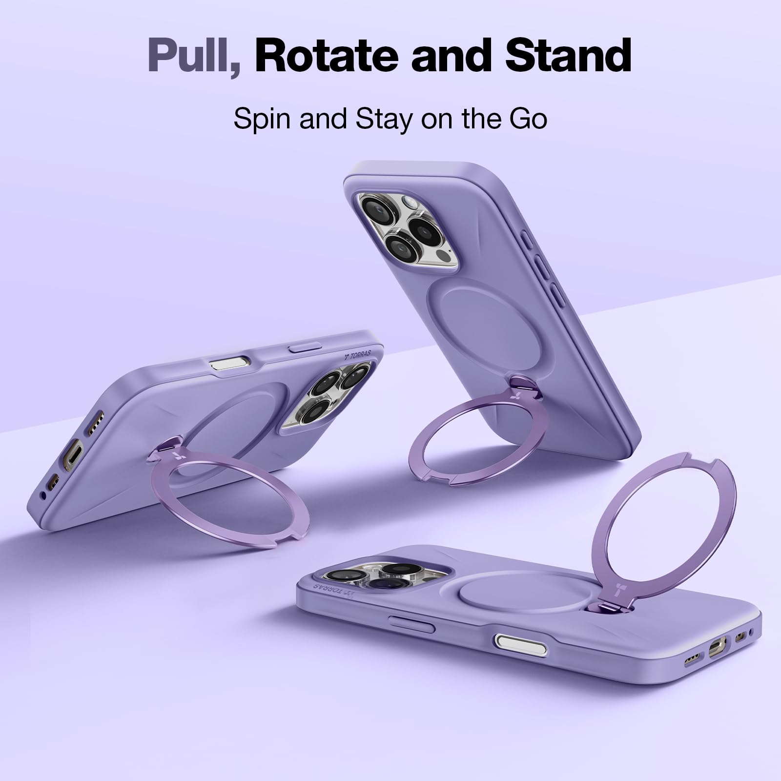 Foto 4 pulgar | Funda De Teléfono Torras 360° Spin Mag Stand Para Iphone 16 Pro Max - Venta Internacional.