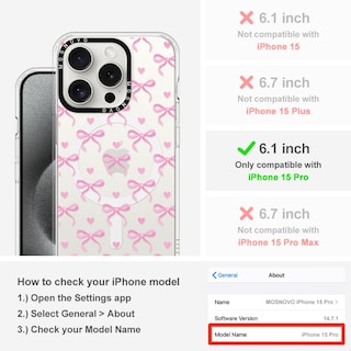Foto 2 | Funda De Teléfono Mosnovo Compatible Con Iphone 15 Pro Bowtiful Love - Venta Internacional.