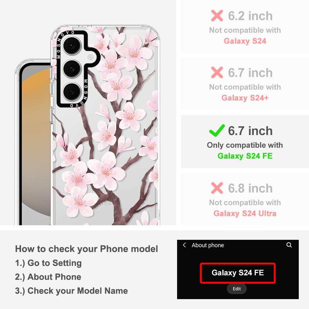Foto 3 pulgar | Funda De Teléfono Mosnovo Para Samsung Galaxy S24 Fe Cherry Blossom - Venta Internacional.