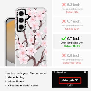 Foto 2 | Funda De Teléfono Mosnovo Para Samsung Galaxy S24 Fe Cherry Blossom - Venta Internacional.