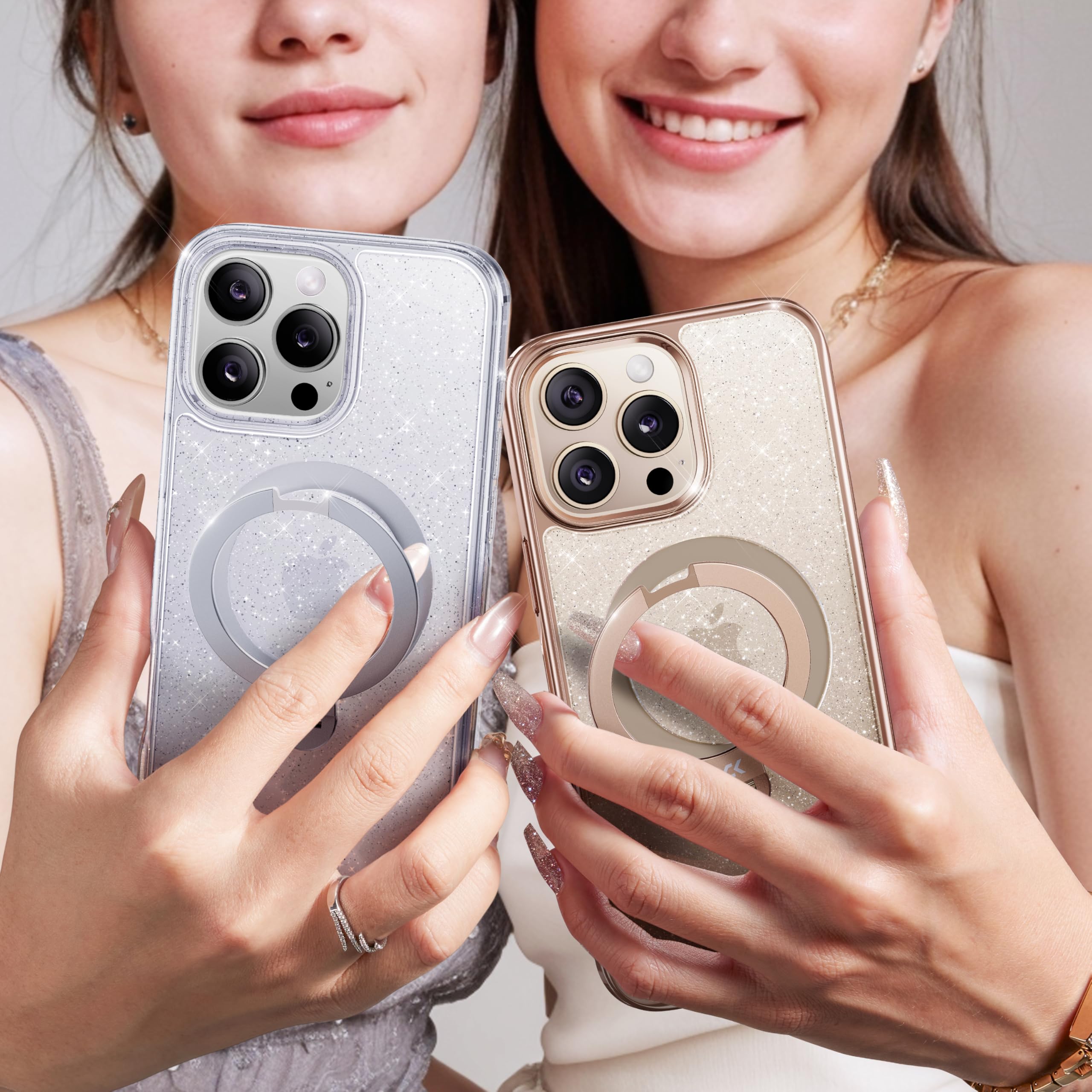 Foto 8 pulgar | Funda De Teléfono Casekoo Glitter 360° Con Función Atril Para Iphone 16 Pro Max - Venta Internacional.