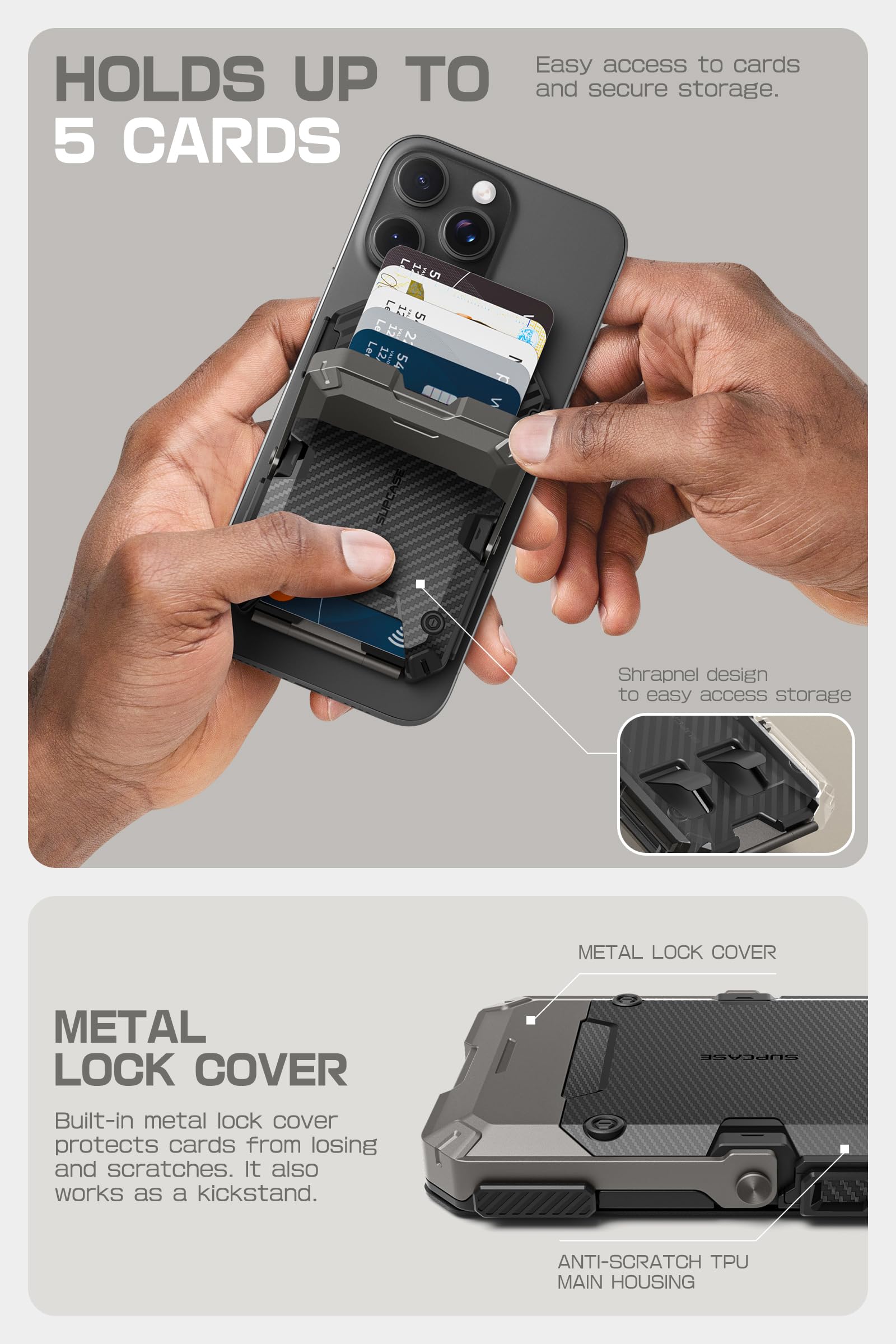 Foto 5 pulgar | Cartera Magnética Con Soporte Supcase Para Iphone 16/15/14/13/12 - Venta Internacional.