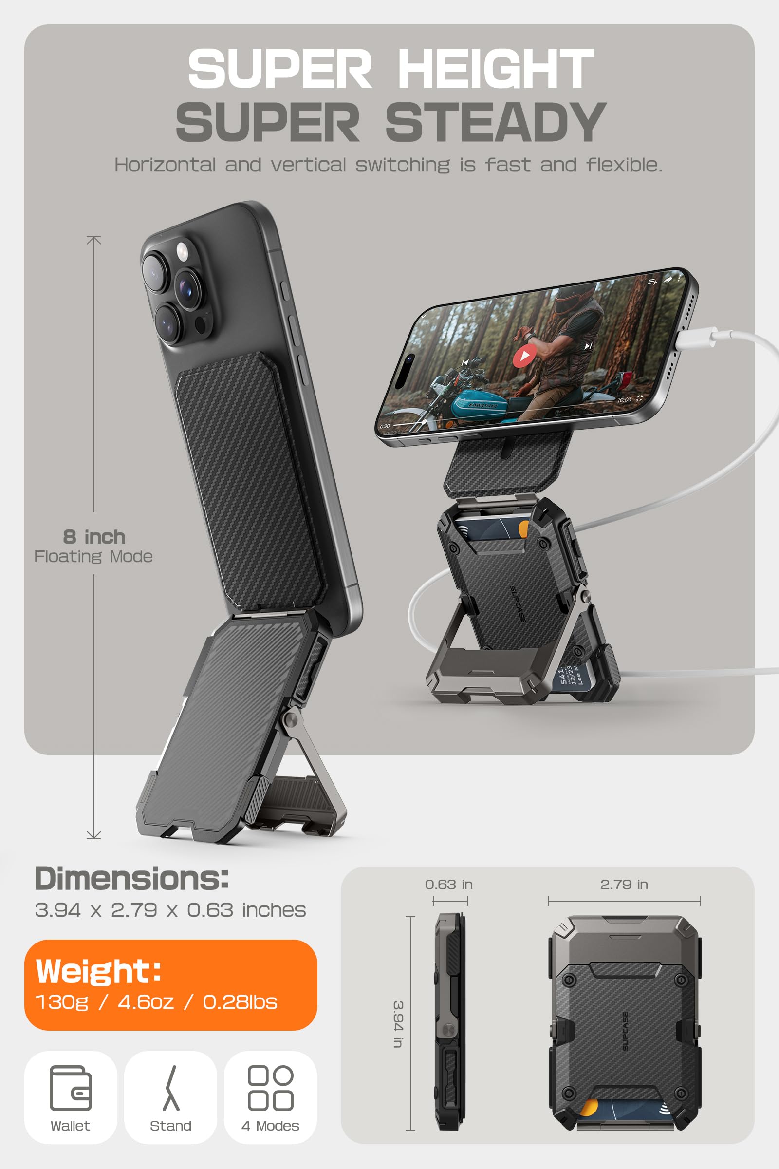 Foto 6 pulgar | Cartera Magnética Con Soporte Supcase Para Iphone 16/15/14/13/12 - Venta Internacional.