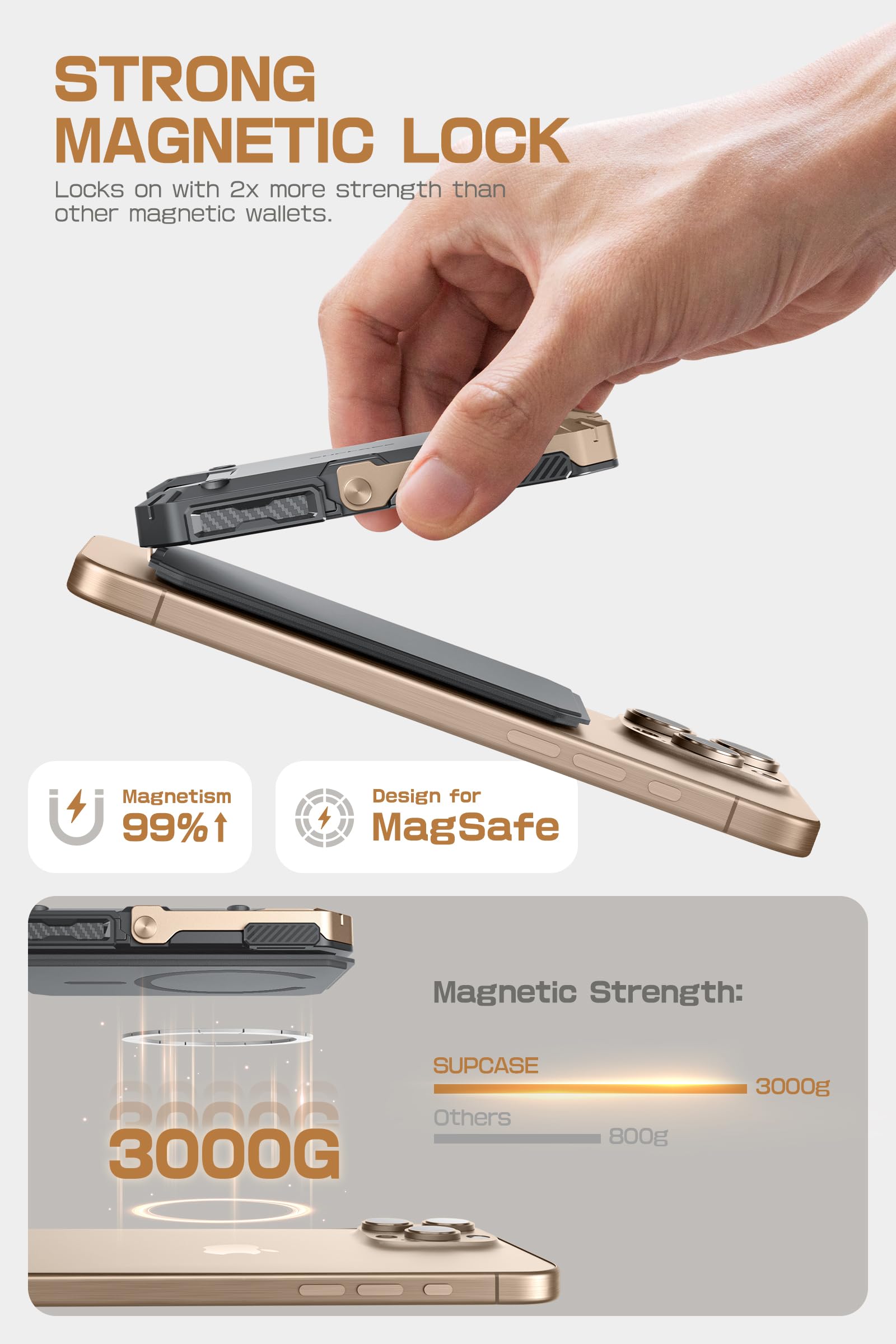 Foto 3 pulgar | Cartera Magnética Con Soporte Supcase Para Iphone 16/15/14/13/12 - Venta Internacional.