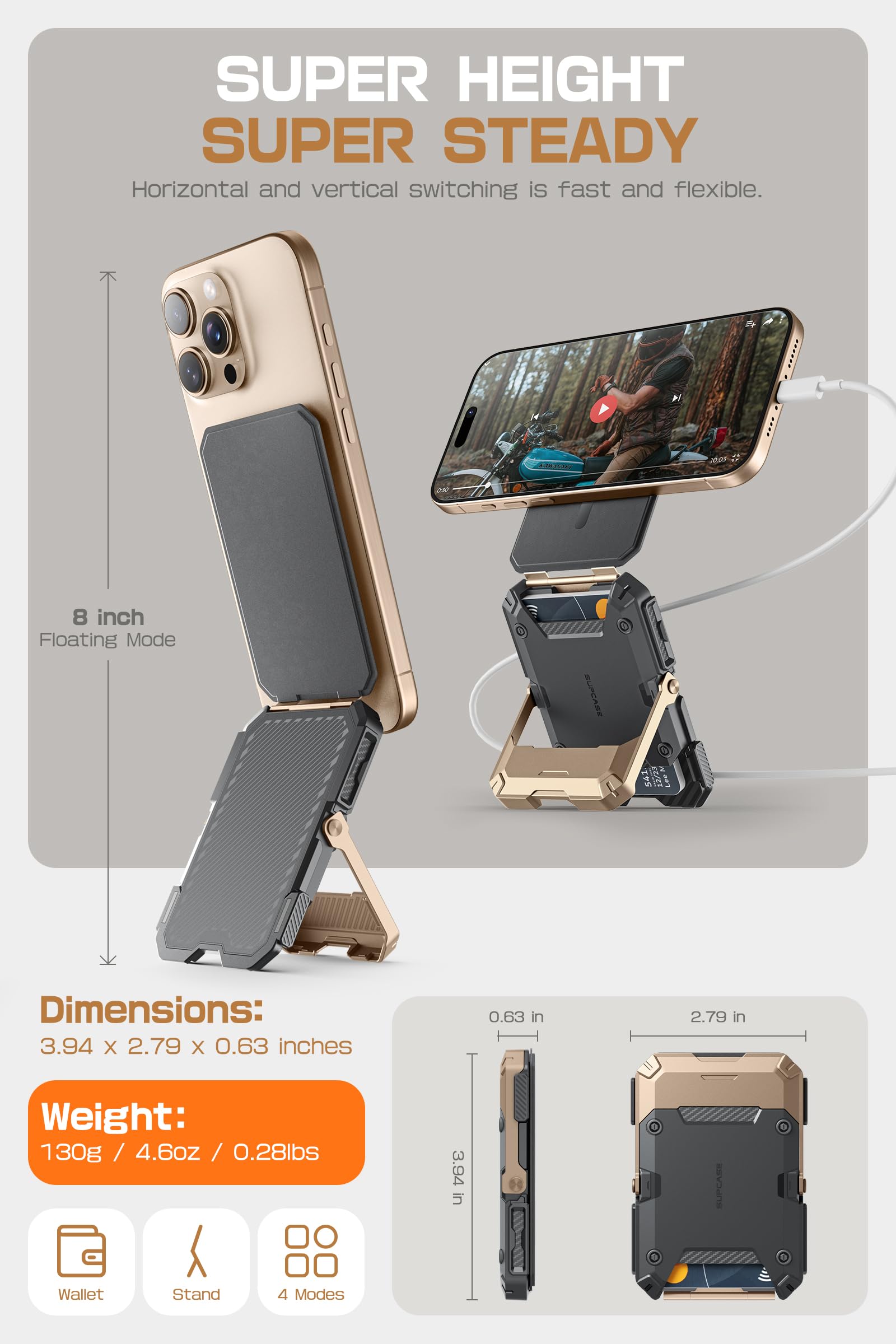 Foto 6 pulgar | Cartera Magnética Con Soporte Supcase Para Iphone 16/15/14/13/12 - Venta Internacional.