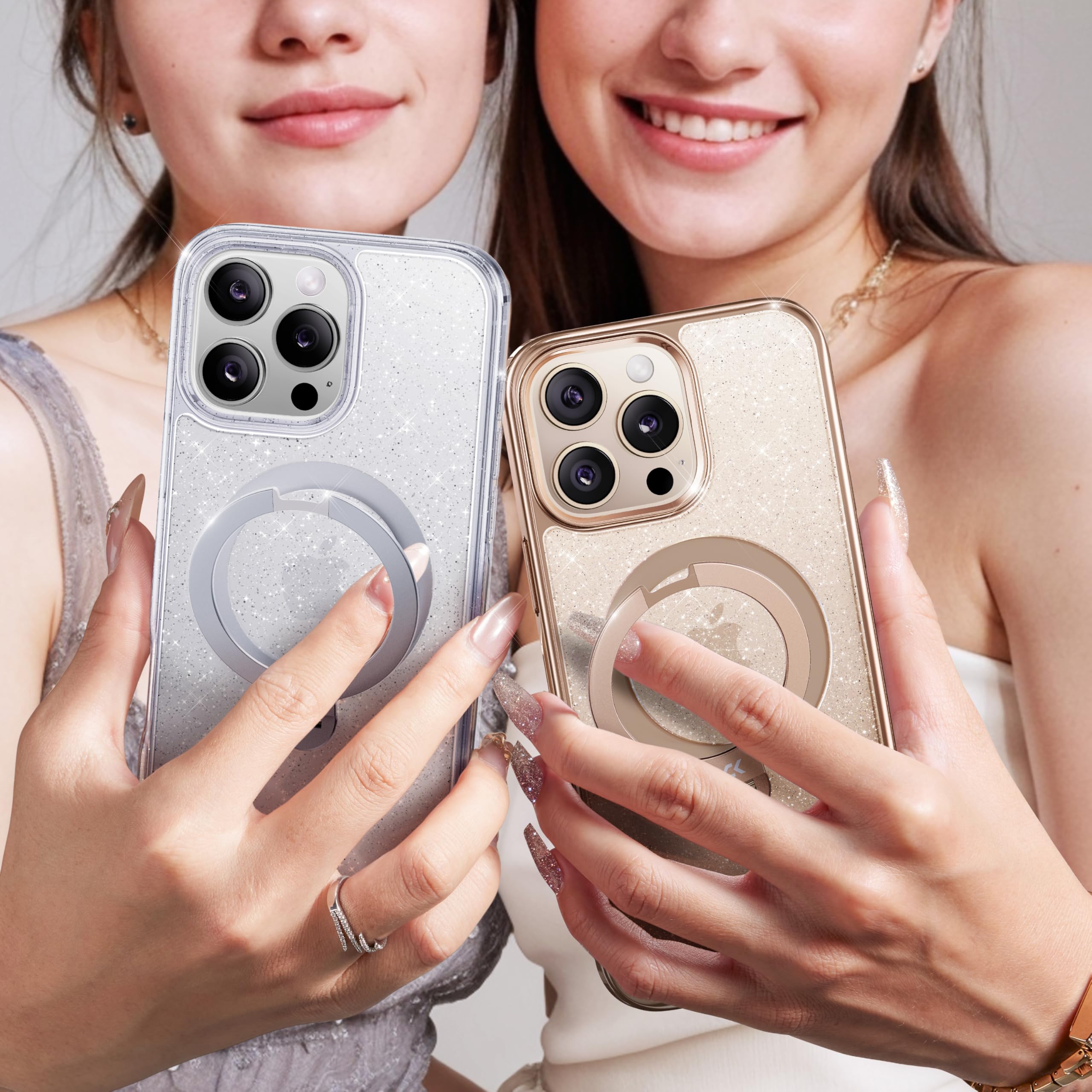 Foto 8 pulgar | Funda De Teléfono Casekoo Glitter 360° Con Función Atril Para Iphone 16 Pro - Venta Internacional.