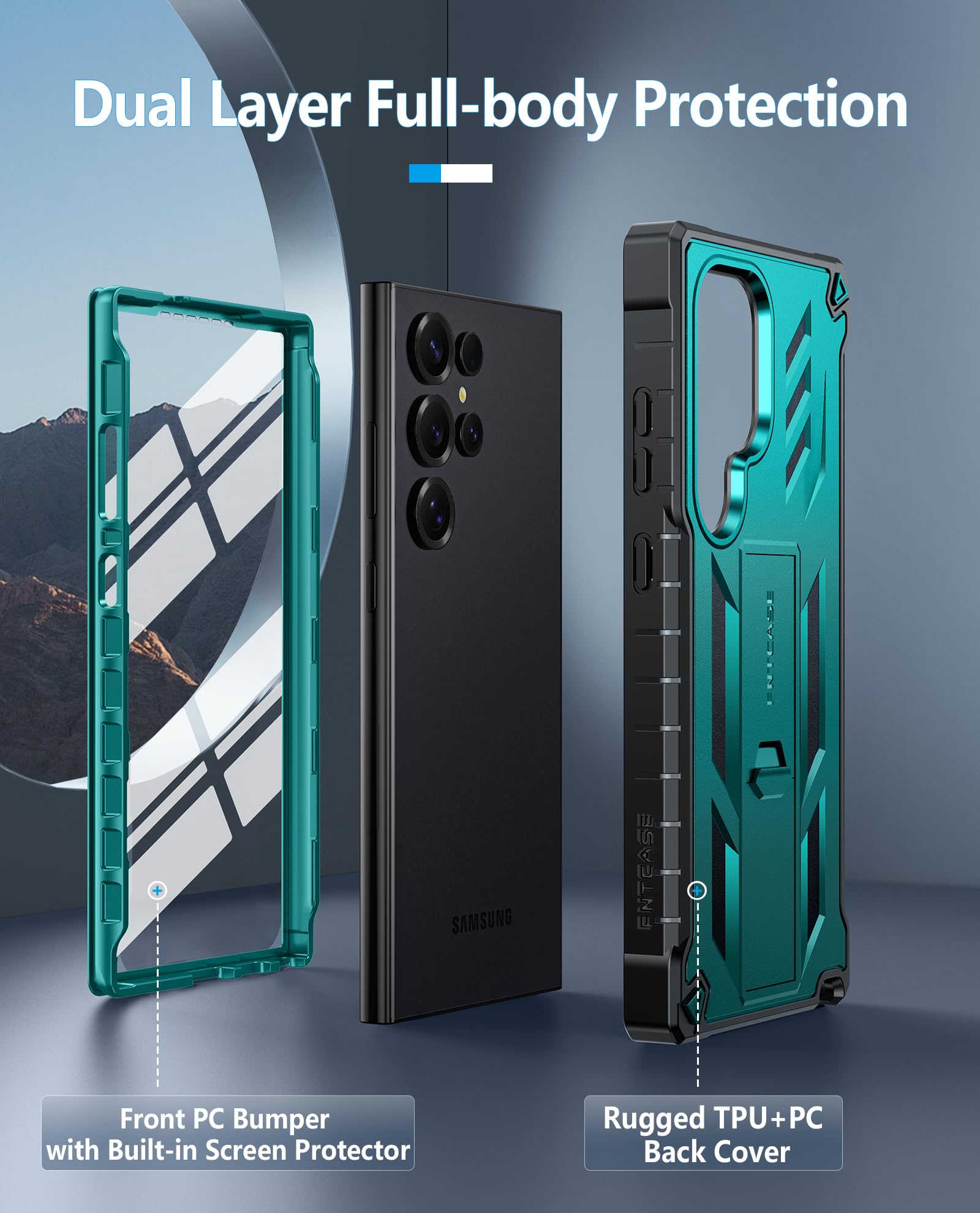Foto 4 pulgar | Funda De Teléfono Fntcase Para Samsung Galaxy S25 Ultra 6.8 Pulgadas, Color Verde - Venta Internacional.