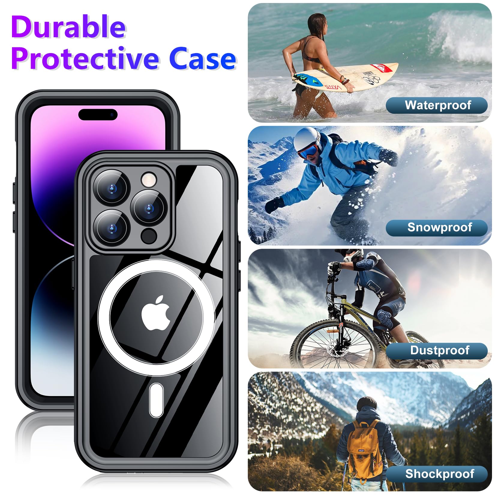 Foto 7 pulgar | Funda Impermeable Temdan Compatible Con Iphone 14 Pro Max - Venta Internacional.
