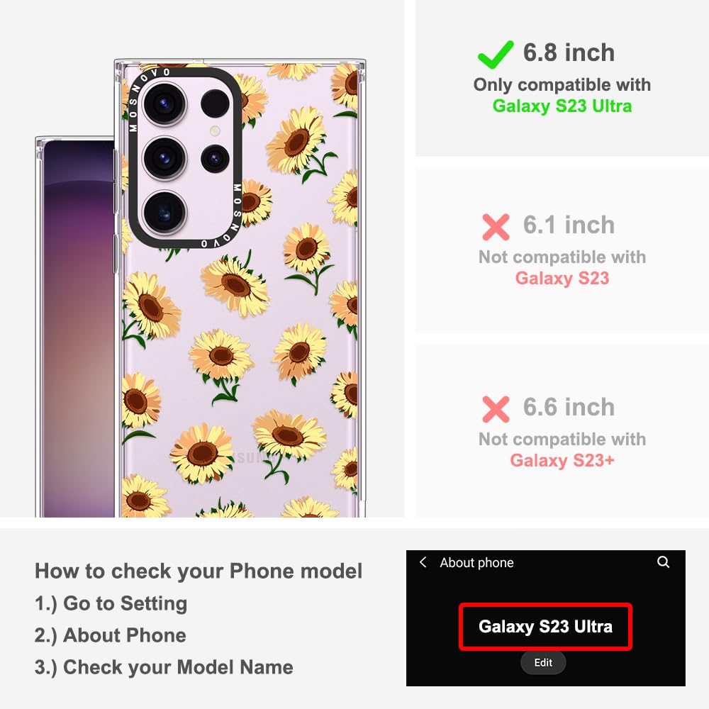 Foto 3 pulgar | Funda De Teléfono Mosnovo Para Samsung Galaxy S23 Ultra Sunflowers - Venta Internacional.
