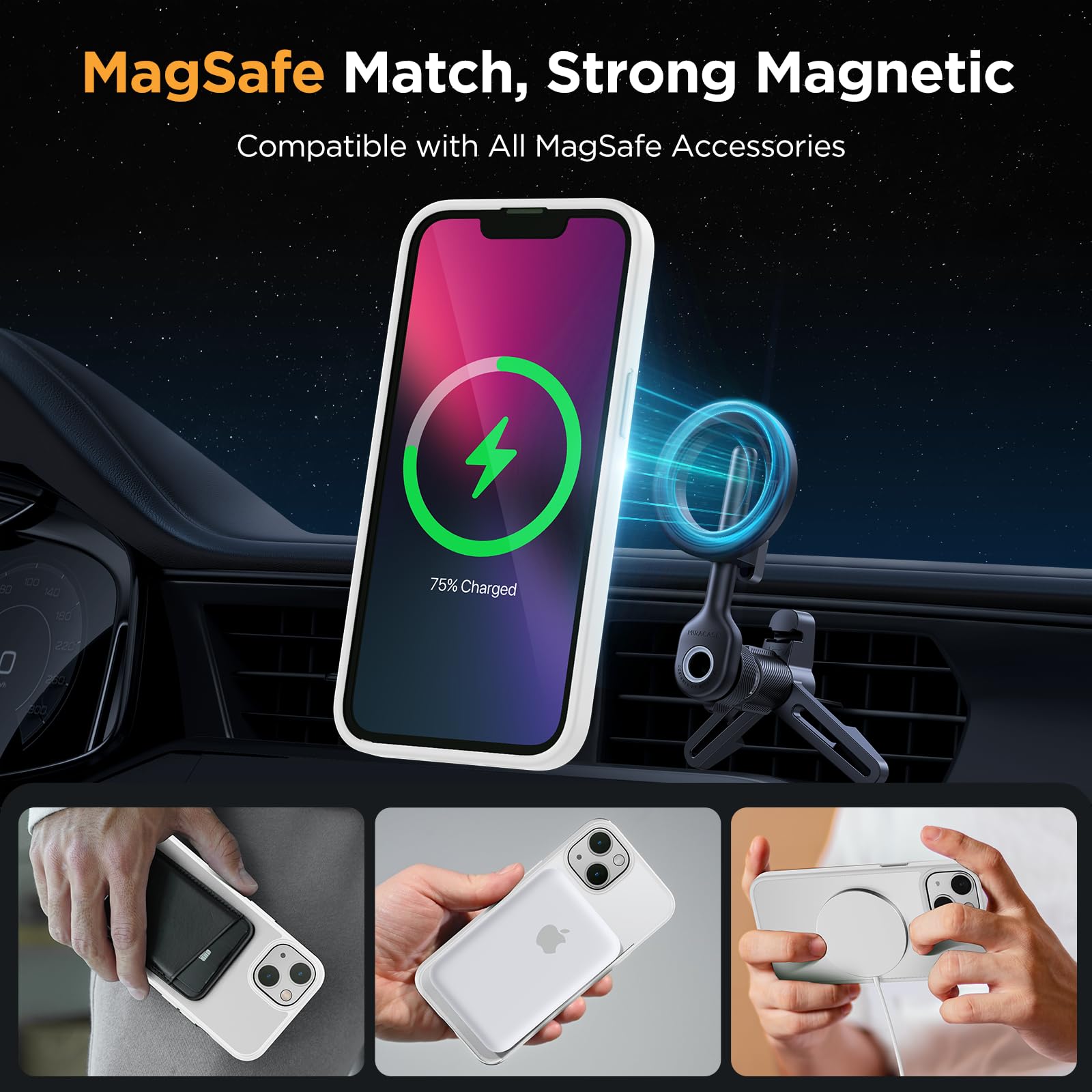 Foto 4 pulgar | Funda De Teléfono Miracase Magnetic Series Para Iphone 13 De 6.1 Pulgadas - Venta Internacional.