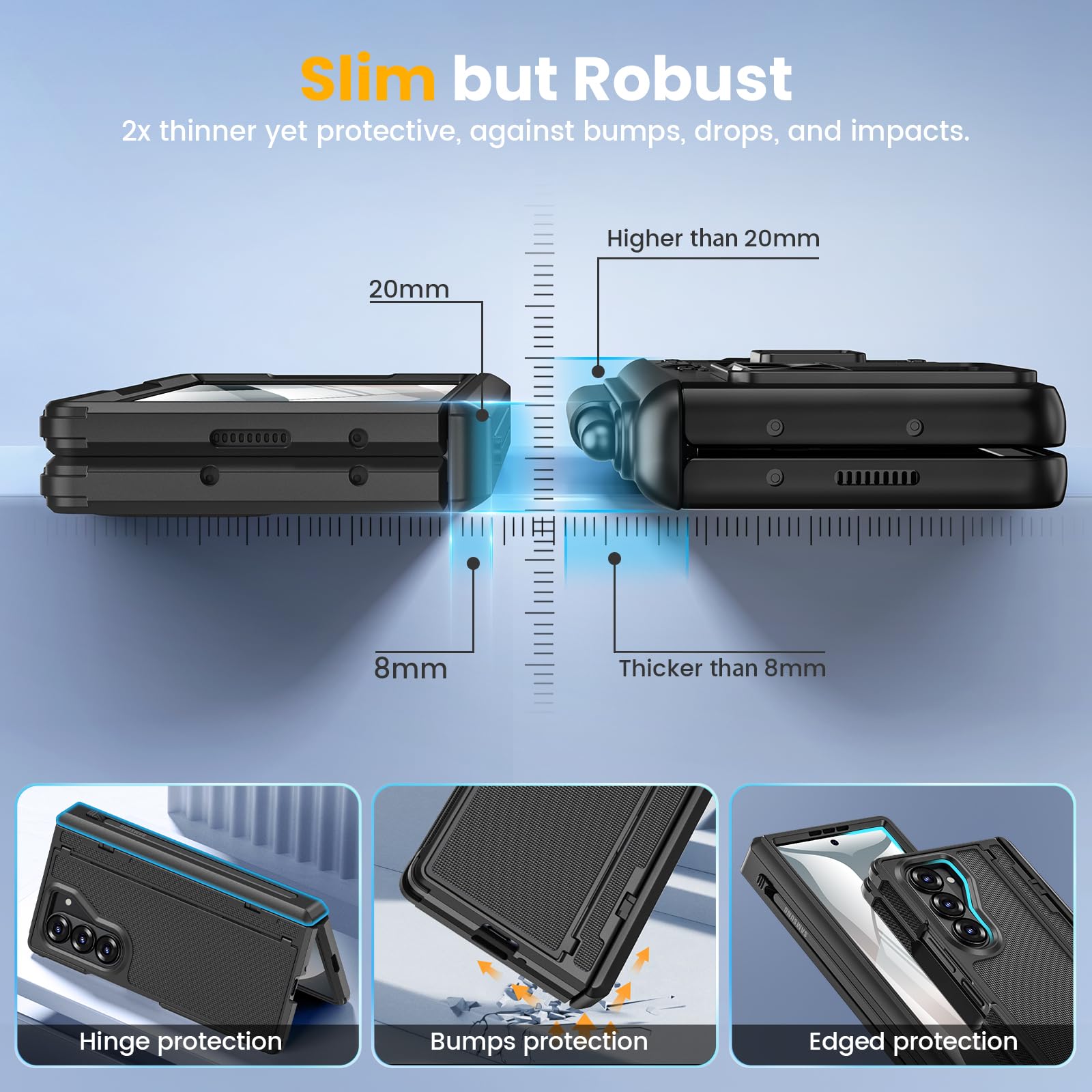Foto 5 pulgar | Funda Caka Para Samsung Galaxy Z Fold 6 Con Soporte Para Bolígrafos, Color Negro - Venta Internacional.
