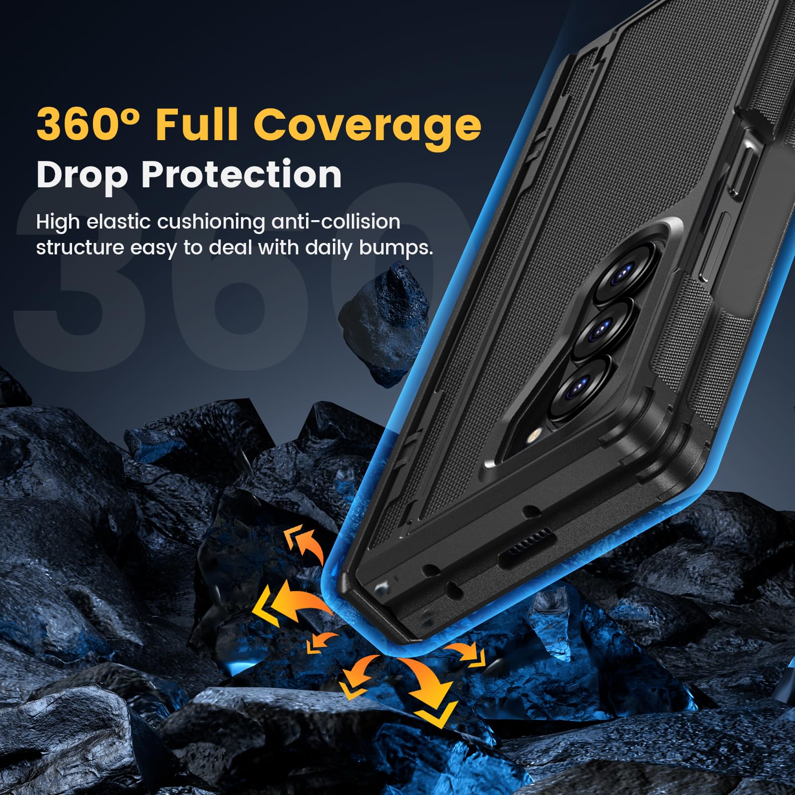 Foto 8 pulgar | Funda Caka Para Samsung Galaxy Z Fold 6 Con Soporte Para Bolígrafos, Color Negro - Venta Internacional.