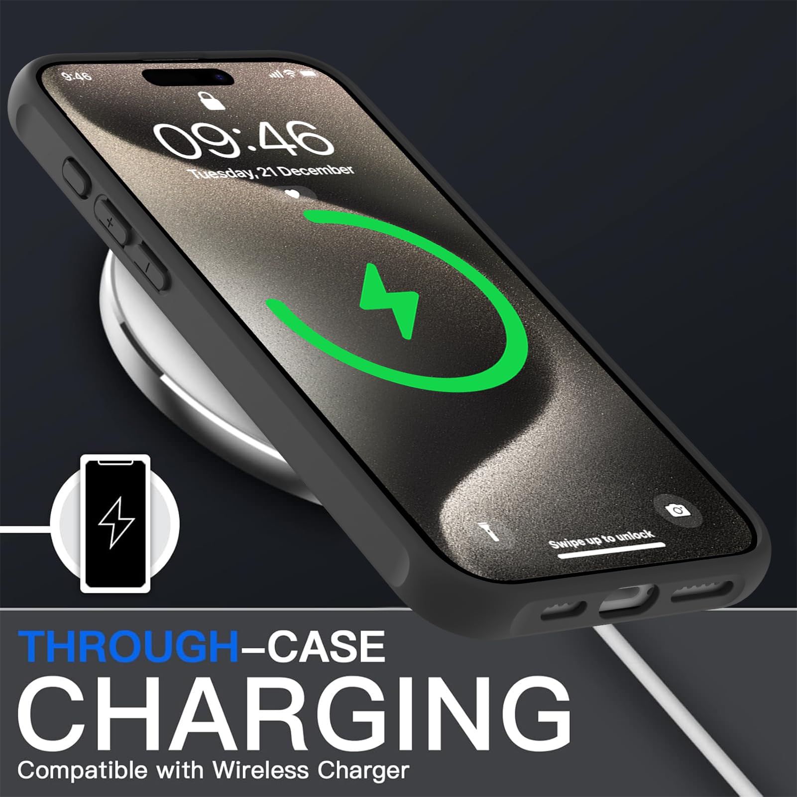 Foto 5 pulgar | Funda De Teléfono Aigomara Para Iphone 15 Pro Max Con Magsafe Black - Venta Internacional.