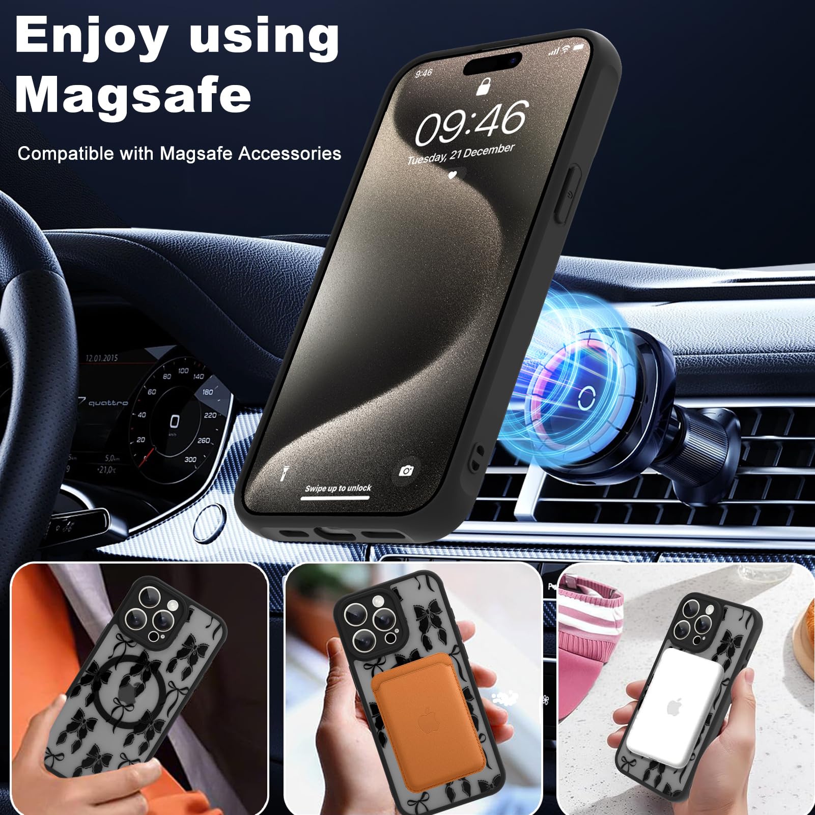 Foto 6 pulgar | Funda De Teléfono Aigomara Para Iphone 15 Pro Max Con Magsafe Black - Venta Internacional.
