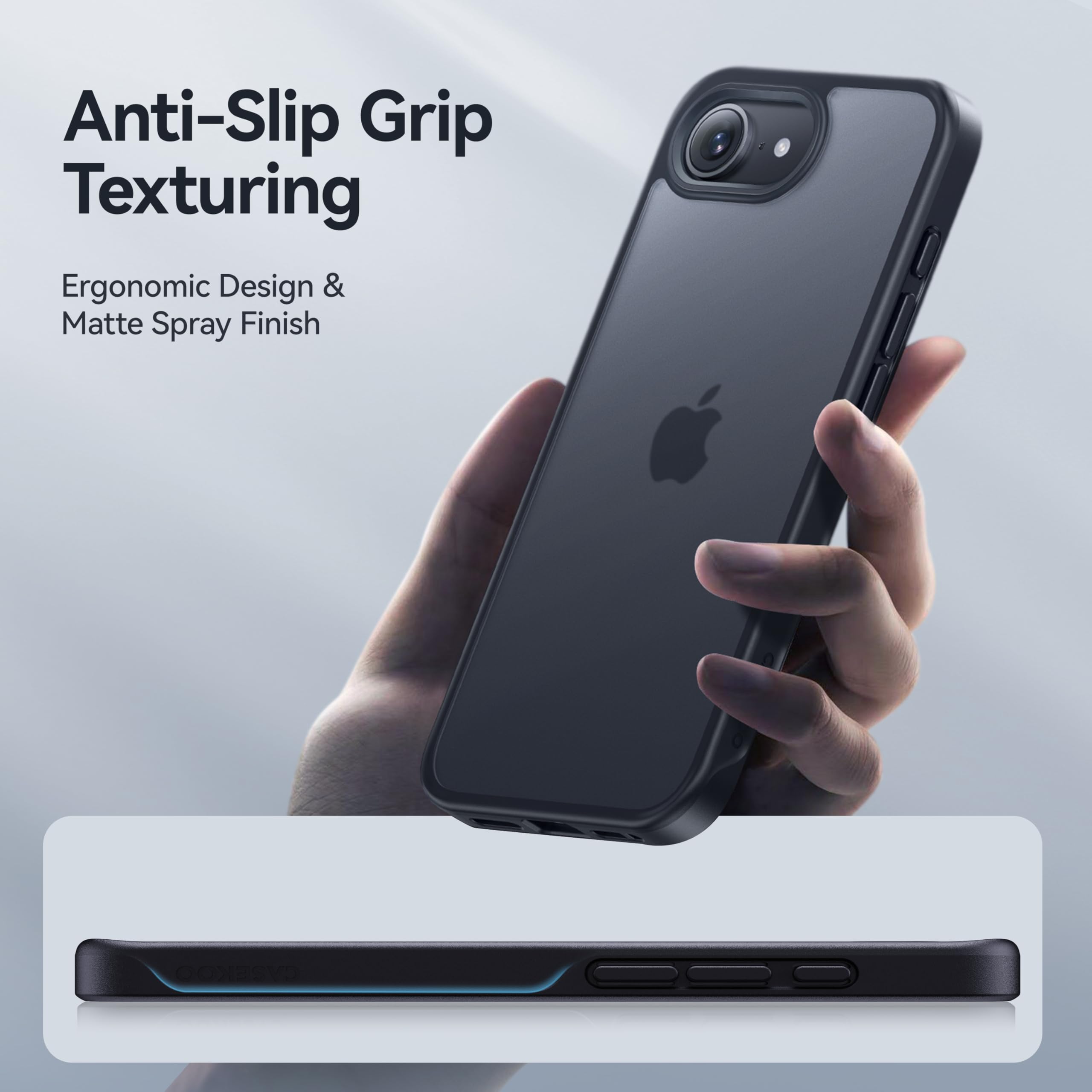 Foto 8 pulgar | Funda Casekoo Para Iphone 16e, Mate, A Prueba De Golpes, Negra - Venta Internacional.