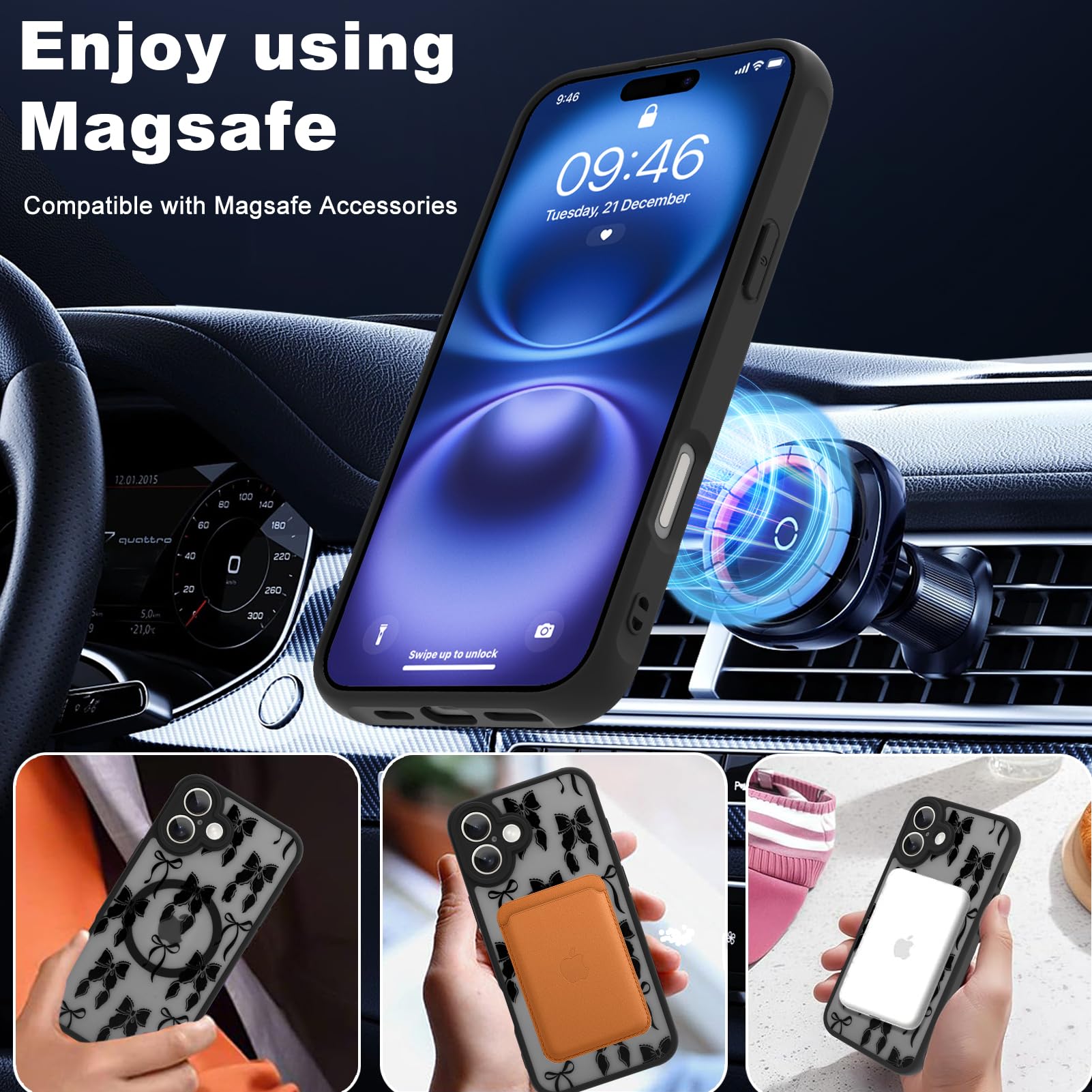 Foto 6 pulgar | Funda De Teléfono Aigomara Para Iphone 16 Plus Con Magsafe Black - Venta Internacional.