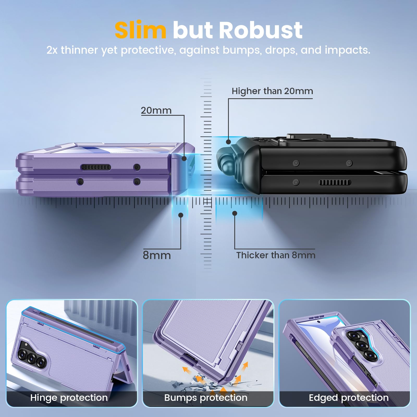 Foto 5 pulgar | Funda Caka Para Samsung Galaxy Z Fold 6 Con Soporte Para Bolígrafos, Color Morado - Venta Internacional.