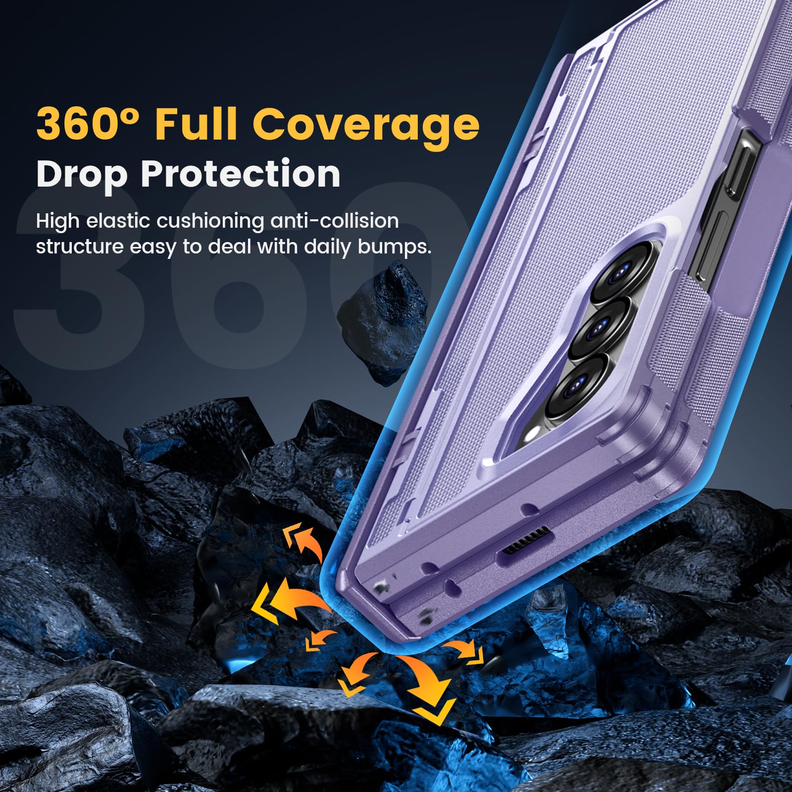 Foto 7 | Funda Caka Para Samsung Galaxy Z Fold 6 Con Soporte Para Bolígrafos, Color Morado - Venta Internacional.
