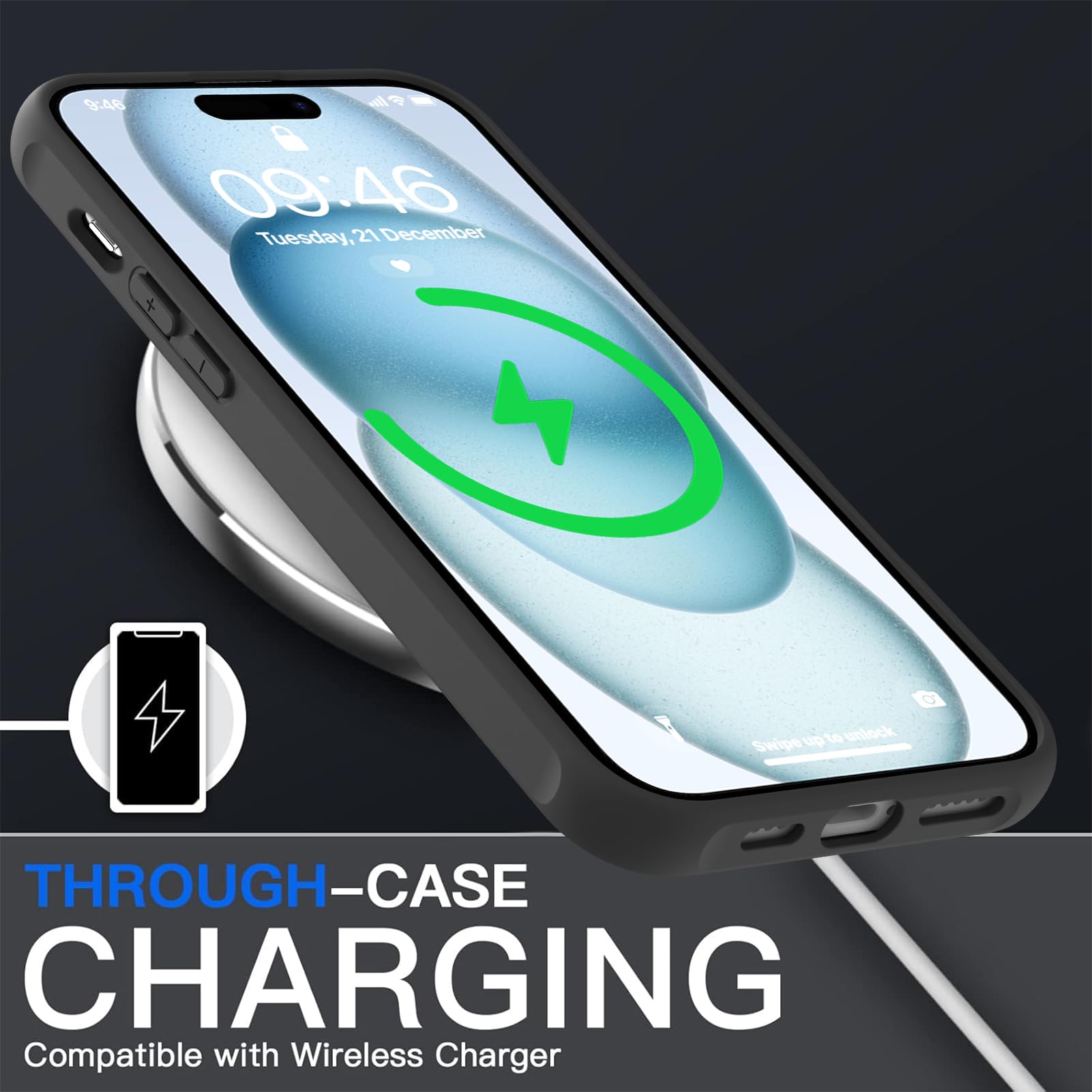 Foto 5 pulgar | Funda De Teléfono Aigomara Para Iphone 15 Con Magsafe, Black Bowknot - Venta Internacional.