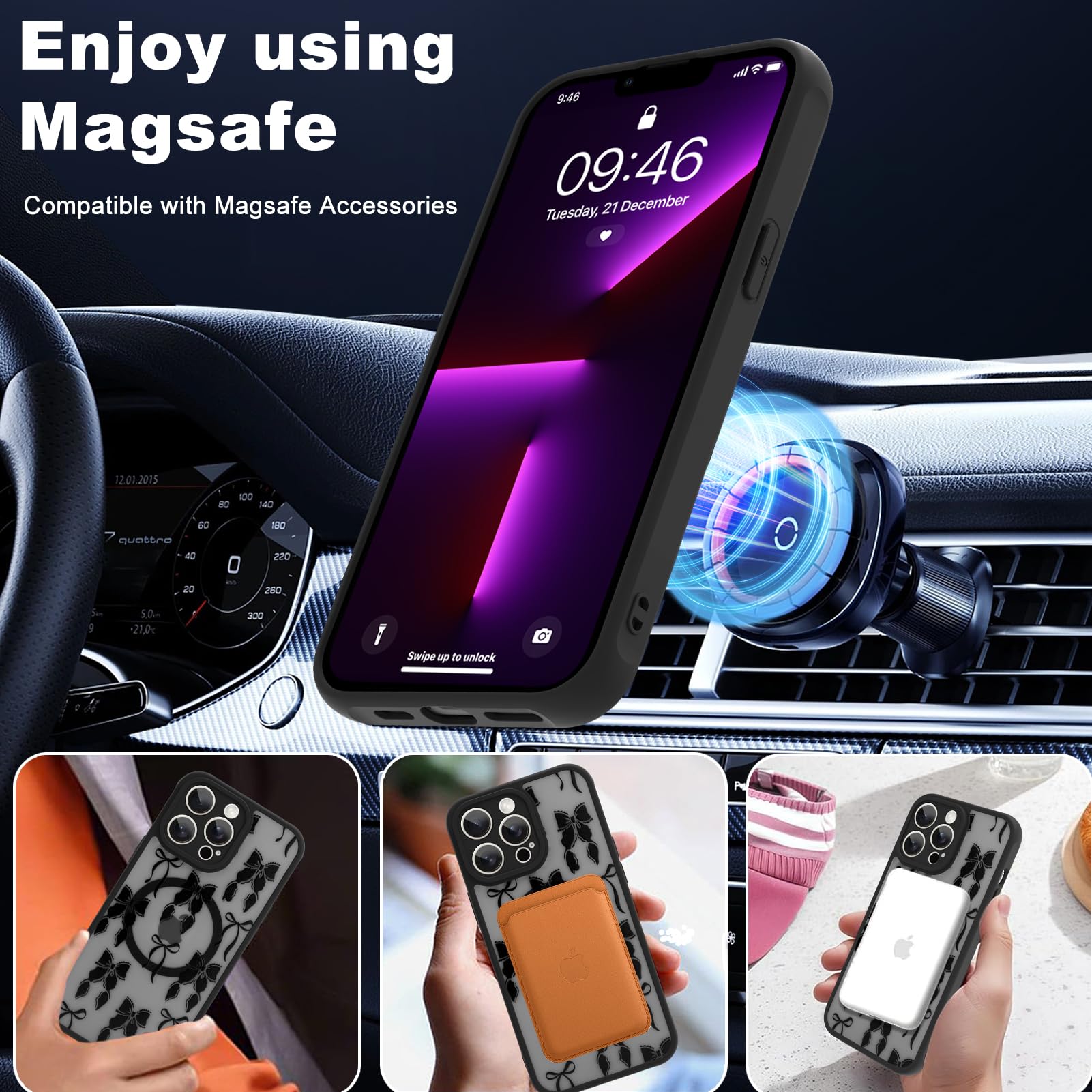 Foto 6 pulgar | Funda De Teléfono Aigomara Para Iphone 13 Pro Max Con Magsafe Black - Venta Internacional.