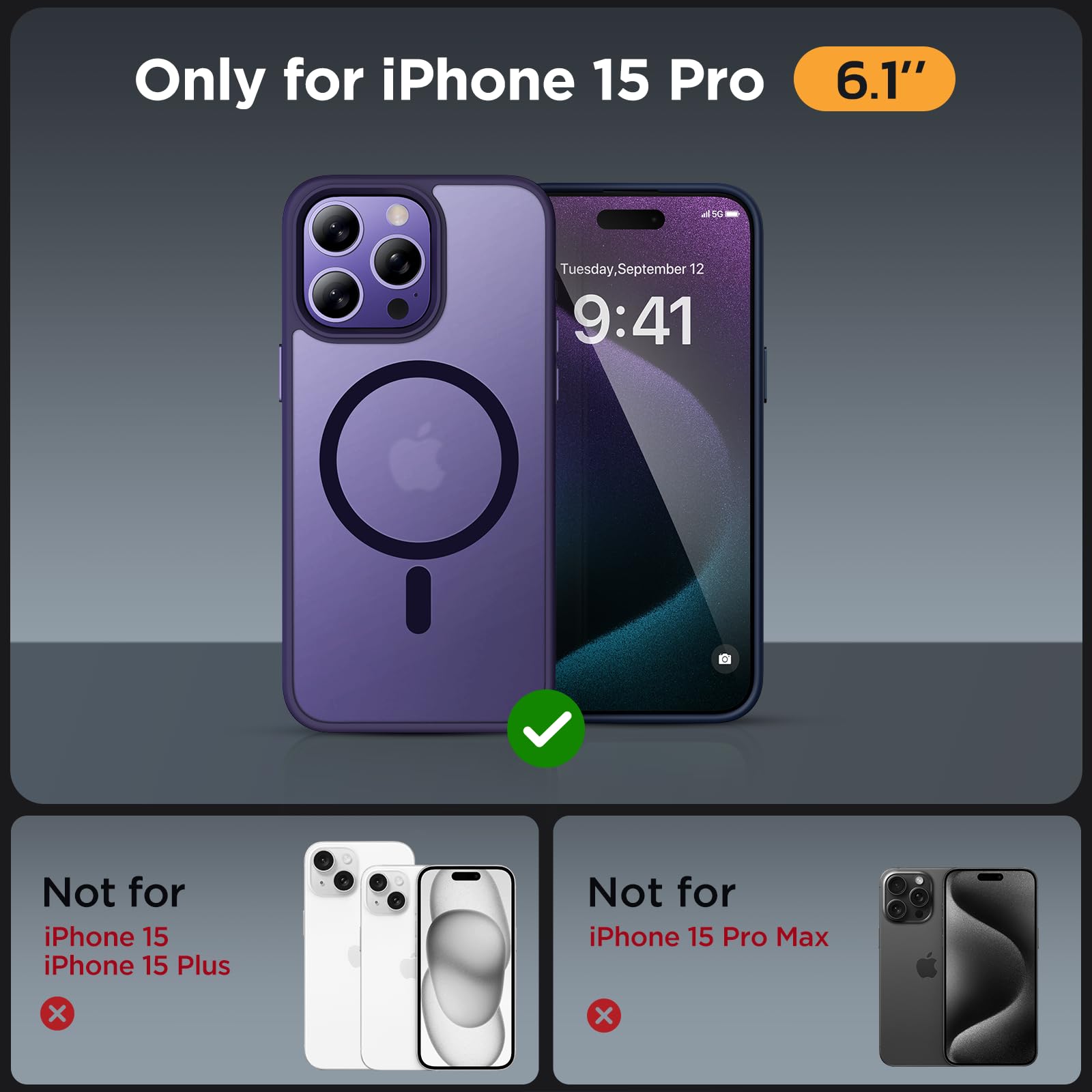 Foto 3 pulgar | Funda De Teléfono Miracase Magnetic Series Para Iphone 15 Pro De 6.1 Pulgadas - Venta Internacional.