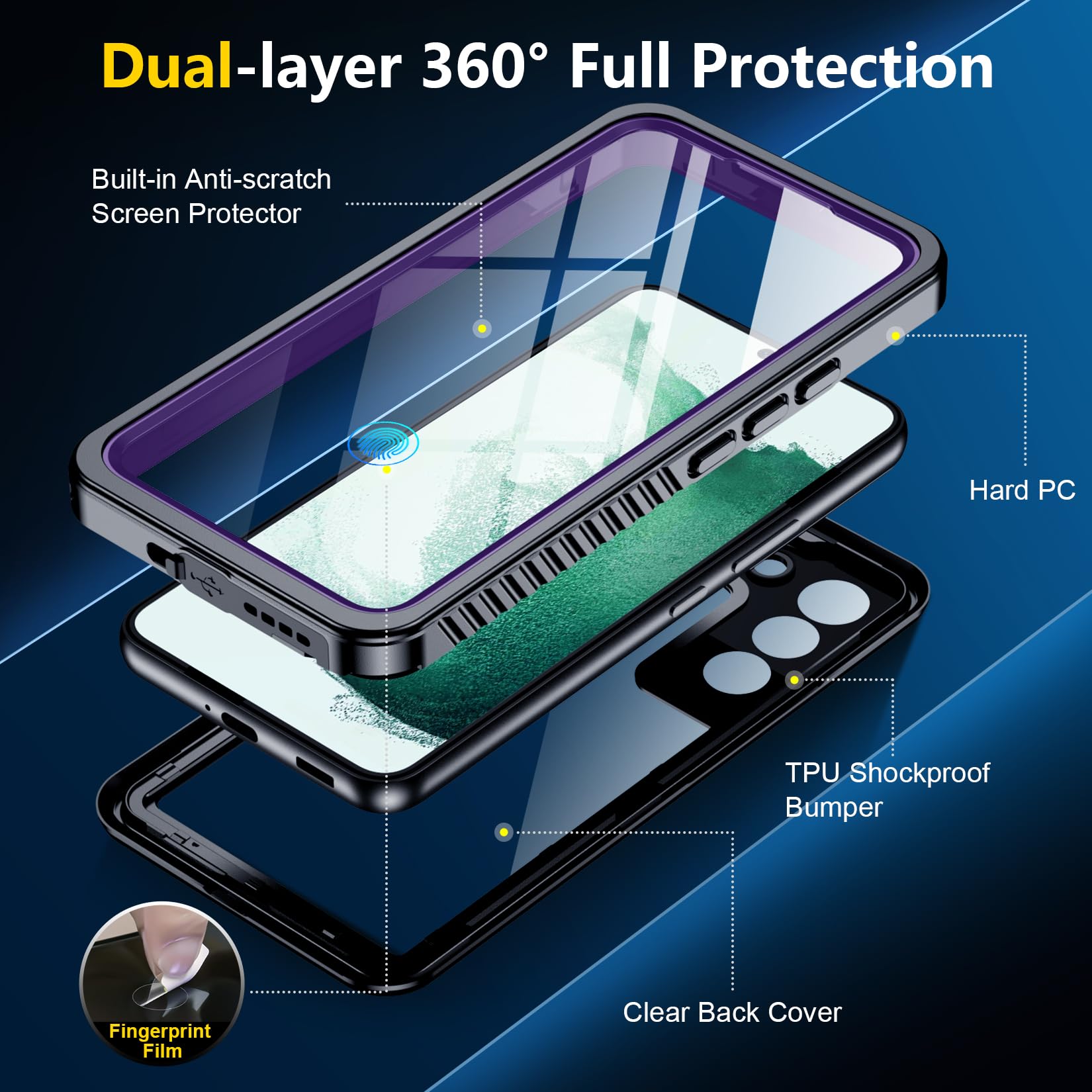 Foto 5 pulgar | Funda De Teléfono Spidercase Impermeable Para Samsung Galaxy S22 De 6.1 Pulgadas - Venta Internacional.
