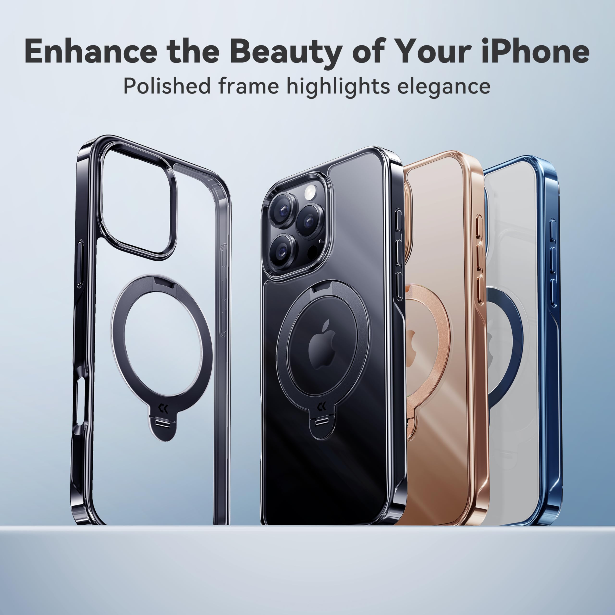 Foto 3 pulgar | Funda Casekoo Titanium Para Iphone 16 Pro Max Con Soporte - Venta Internacional.