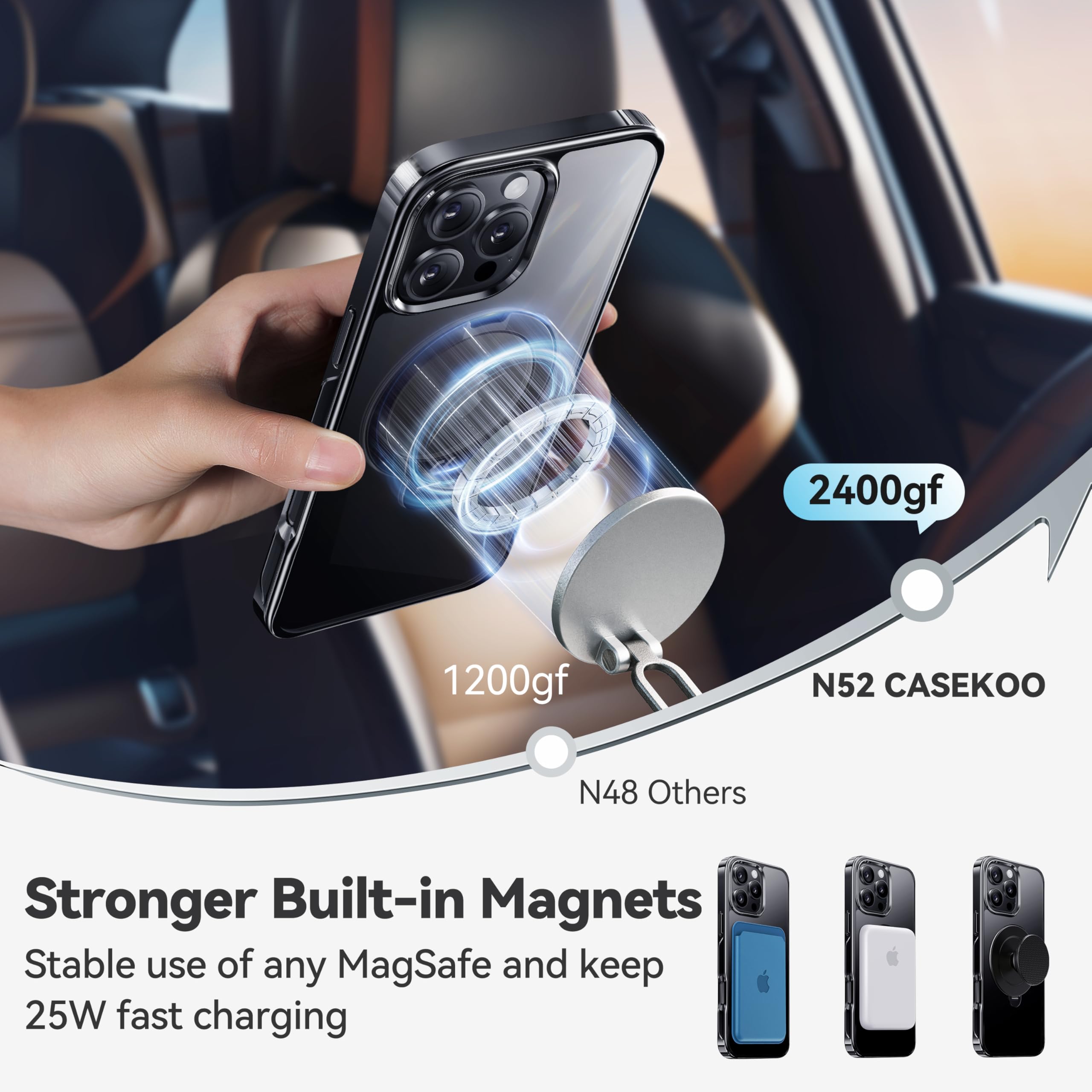 Foto 5 pulgar | Funda Casekoo Titanium Para Iphone 16 Pro Max Con Soporte - Venta Internacional.