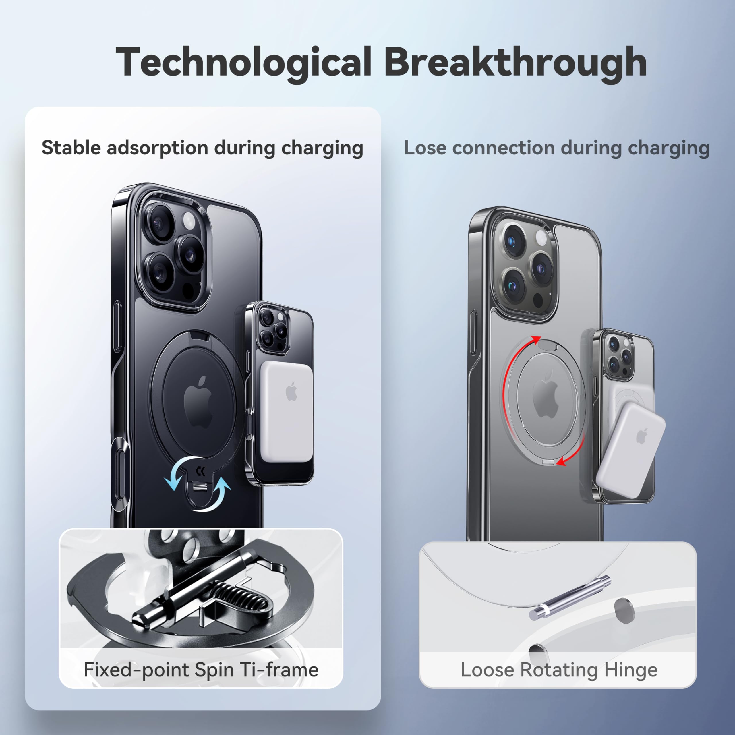 Foto 6 pulgar | Funda Casekoo Titanium Para Iphone 16 Pro Max Con Soporte - Venta Internacional.