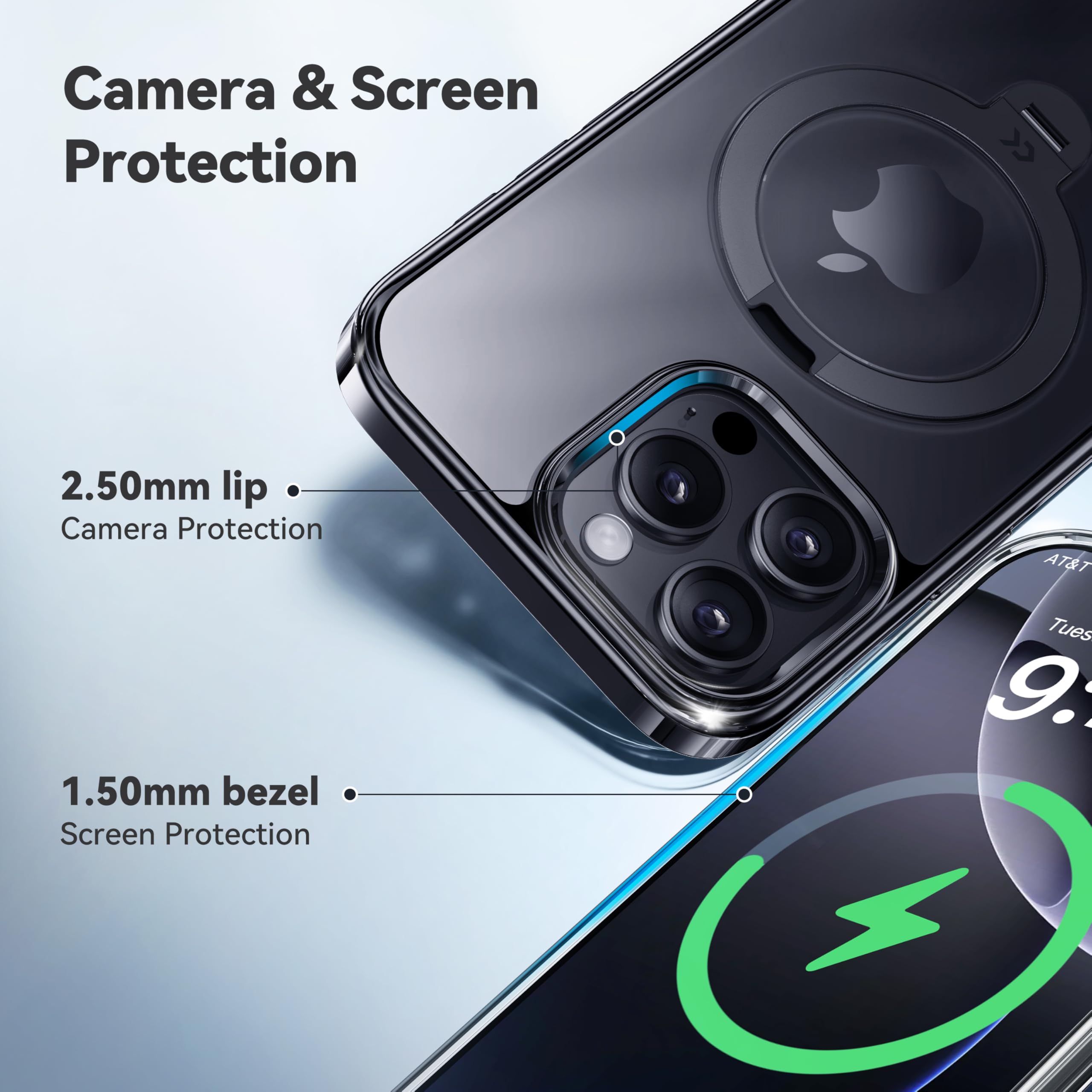 Foto 7 pulgar | Funda Casekoo Titanium Para Iphone 16 Pro Max Con Soporte - Venta Internacional.