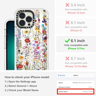 Foto 2 | Funda De Teléfono Mosnovo Para Iphone 13 Pro Buffertech Wildflower - Venta Internacional.