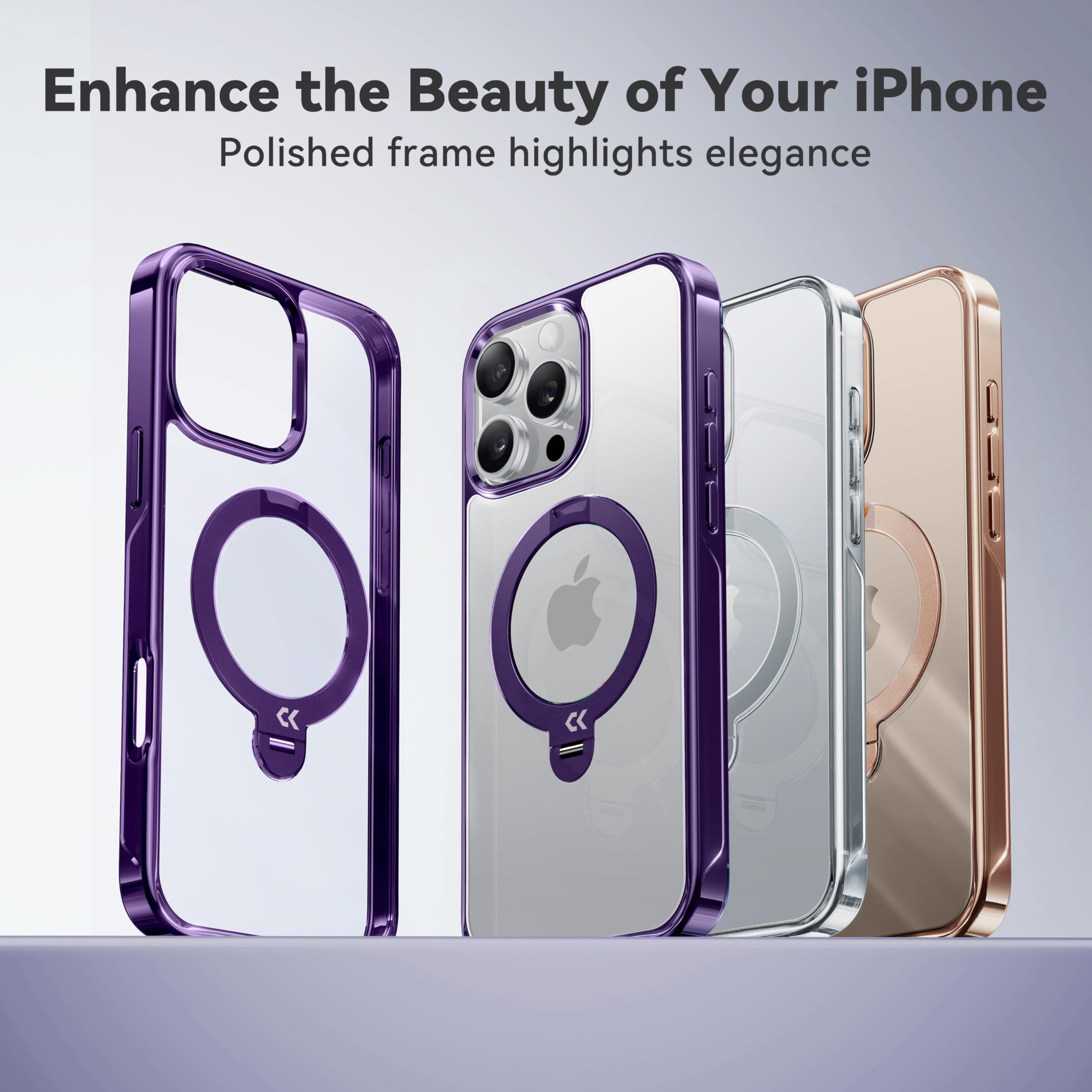 Foto 3 pulgar | Funda Casekoo Titanium Para Iphone 16 Pro Max Con Soporte - Venta Internacional.