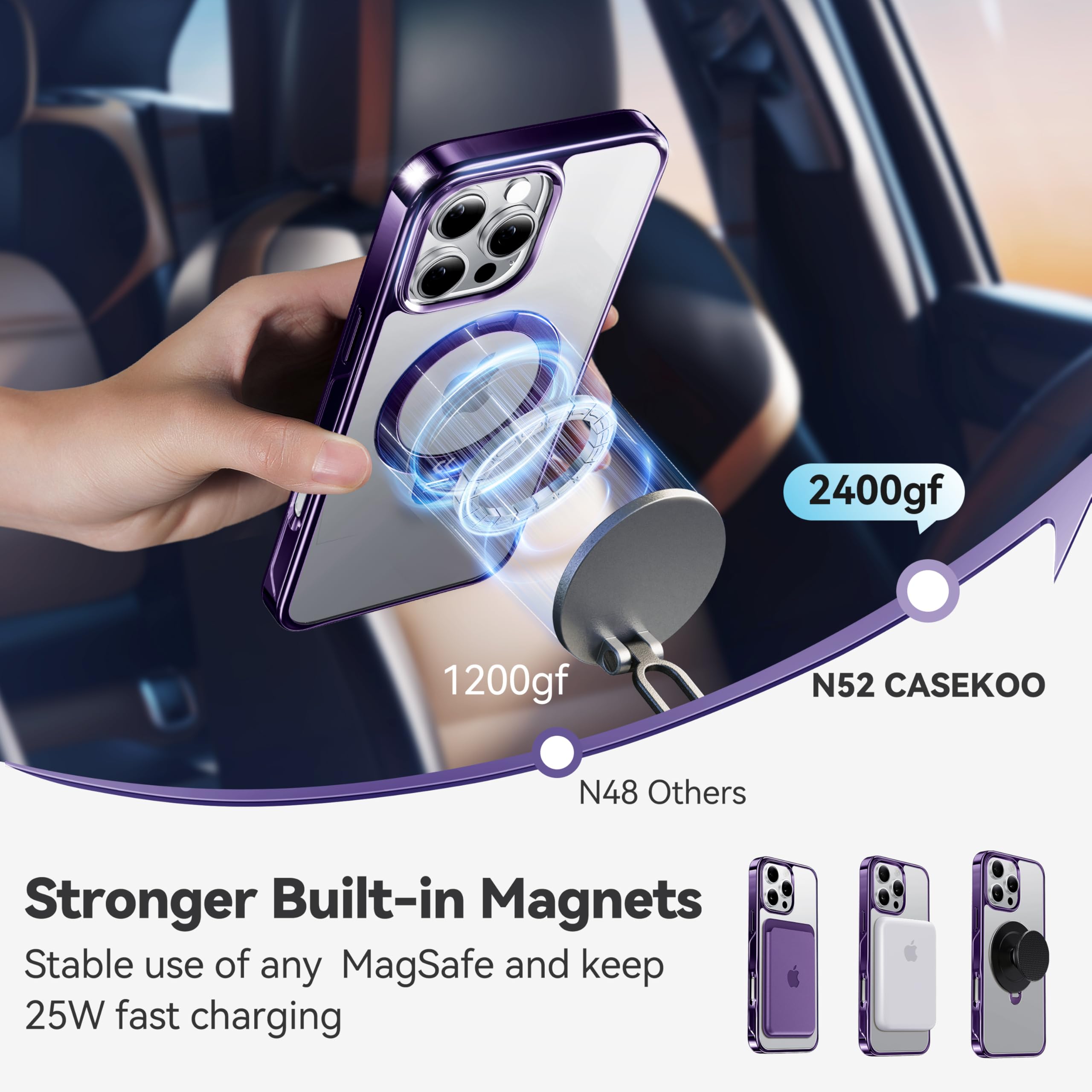 Foto 5 pulgar | Funda Casekoo Titanium Para Iphone 16 Pro Max Con Soporte - Venta Internacional.