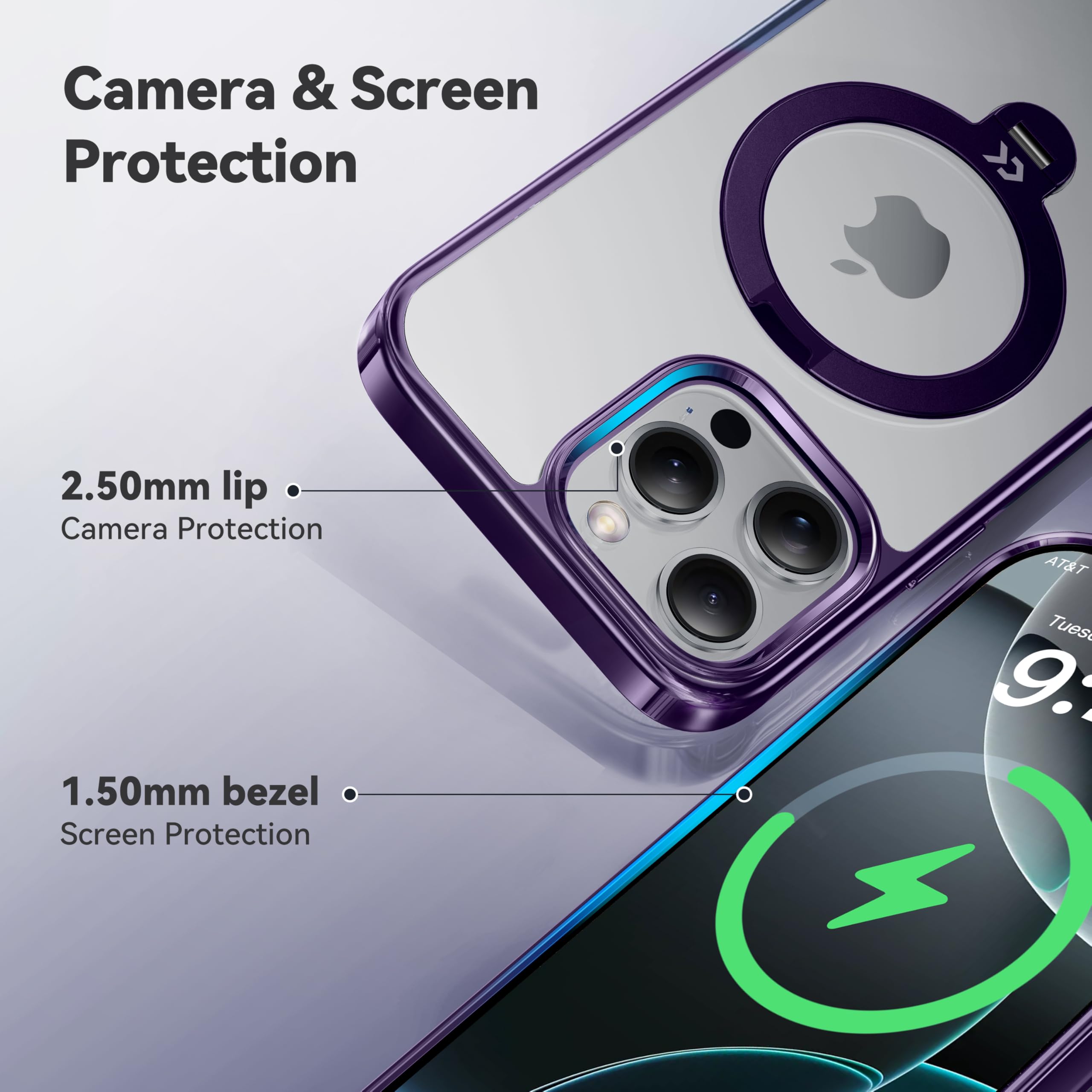 Foto 8 pulgar | Funda Casekoo Titanium Para Iphone 16 Pro Max Con Soporte - Venta Internacional.