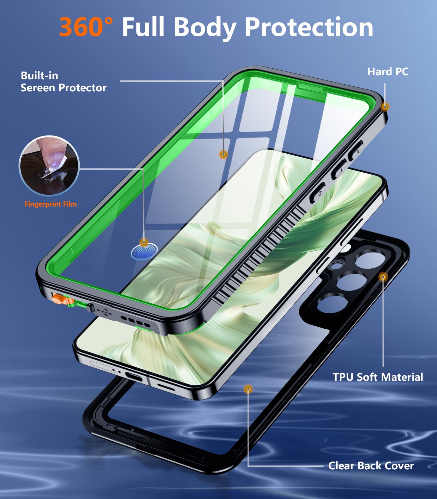 Foto 5 pulgar | Funda De Teléfono Temdan Impermeable Con Lente Para Samsung Galaxy S25 - Venta Internacional.