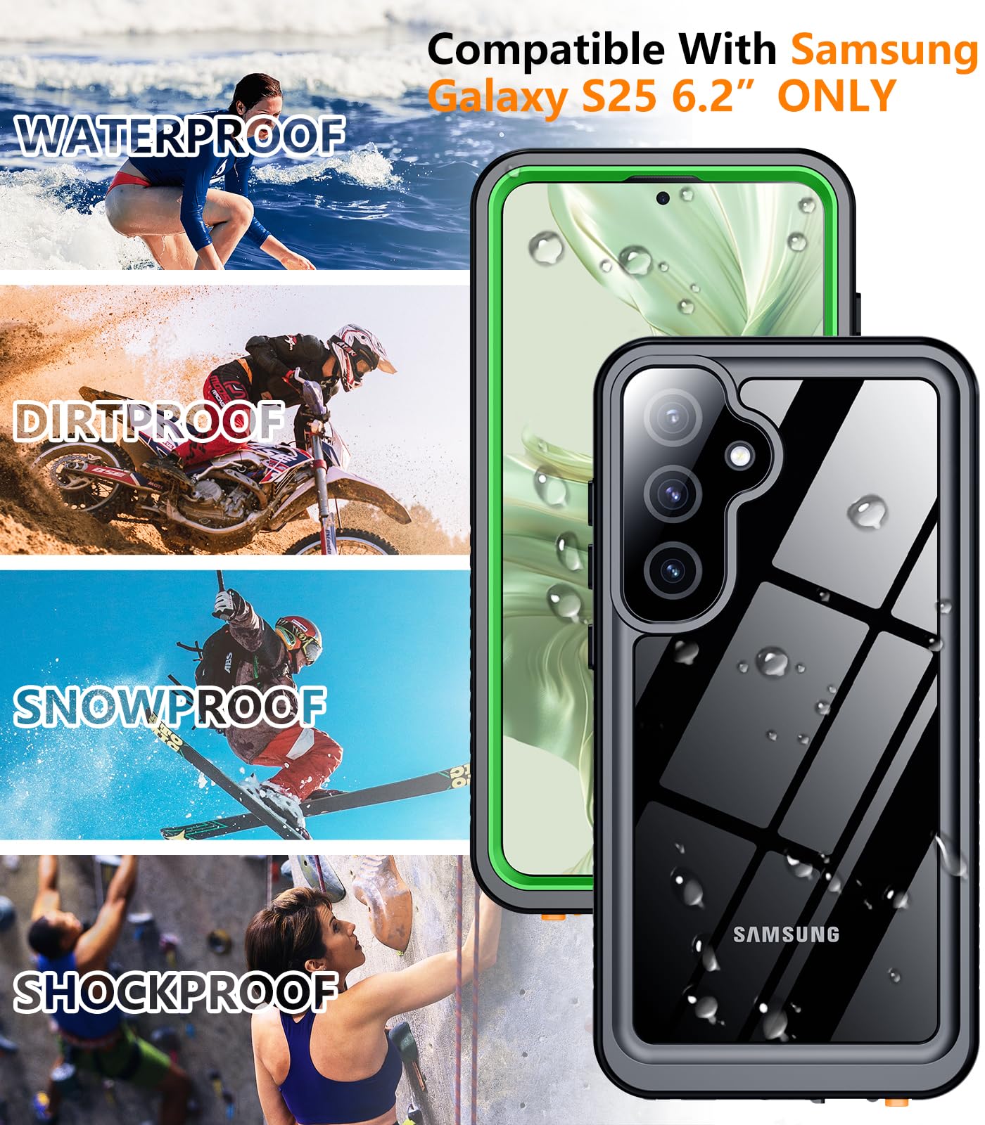 Foto 8 pulgar | Funda De Teléfono Temdan Impermeable Con Lente Para Samsung Galaxy S25 - Venta Internacional.