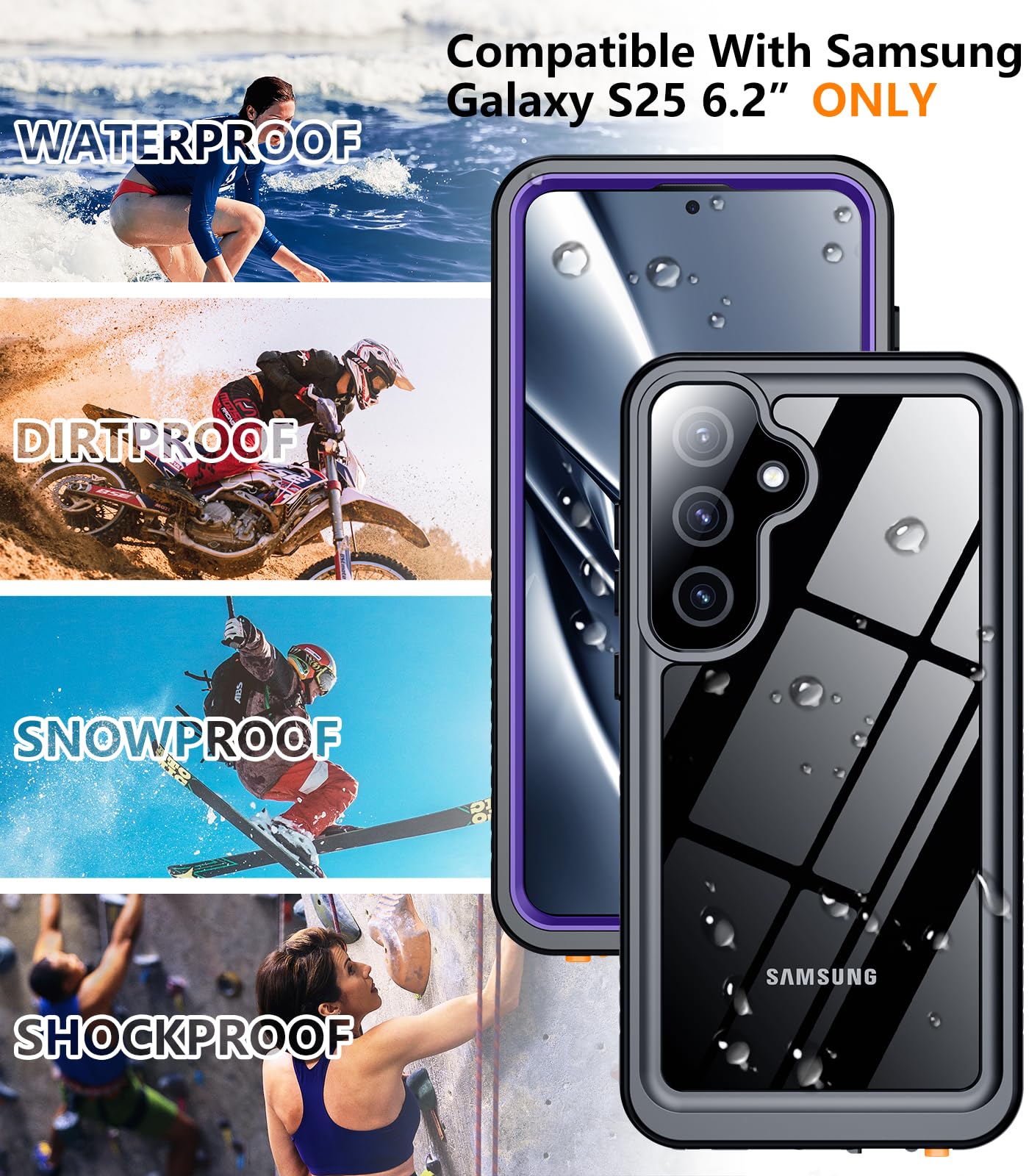 Foto 8 pulgar | Funda De Teléfono Temdan Impermeable Con Lente Para Samsung Galaxy S25 - Venta Internacional.