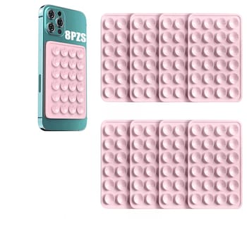 Foto 3 | Funda Ventosa De Silicona Soporte Para Celular Lab.g 8 Pzs Rosa