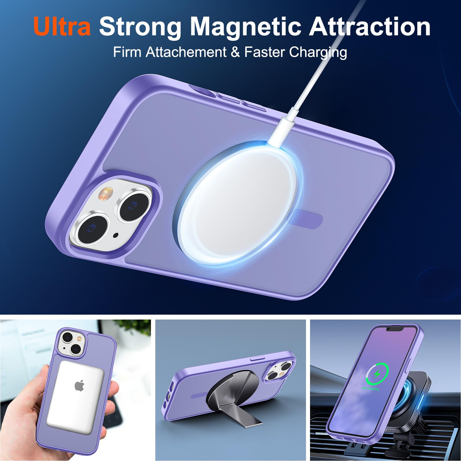 Foto 6 pulgar | Funda Magnética Supfine Para Iphone 14/13 Con Magsafe Purple - Venta Internacional.