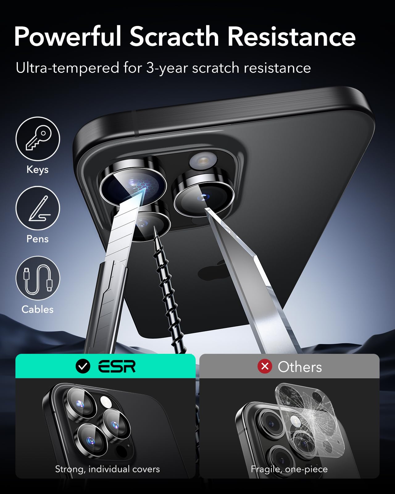 Foto 8 pulgar | Protector De Lente De Cámara Esr Para Iphone 14-16 Pro Max/pro - Venta Internacional.