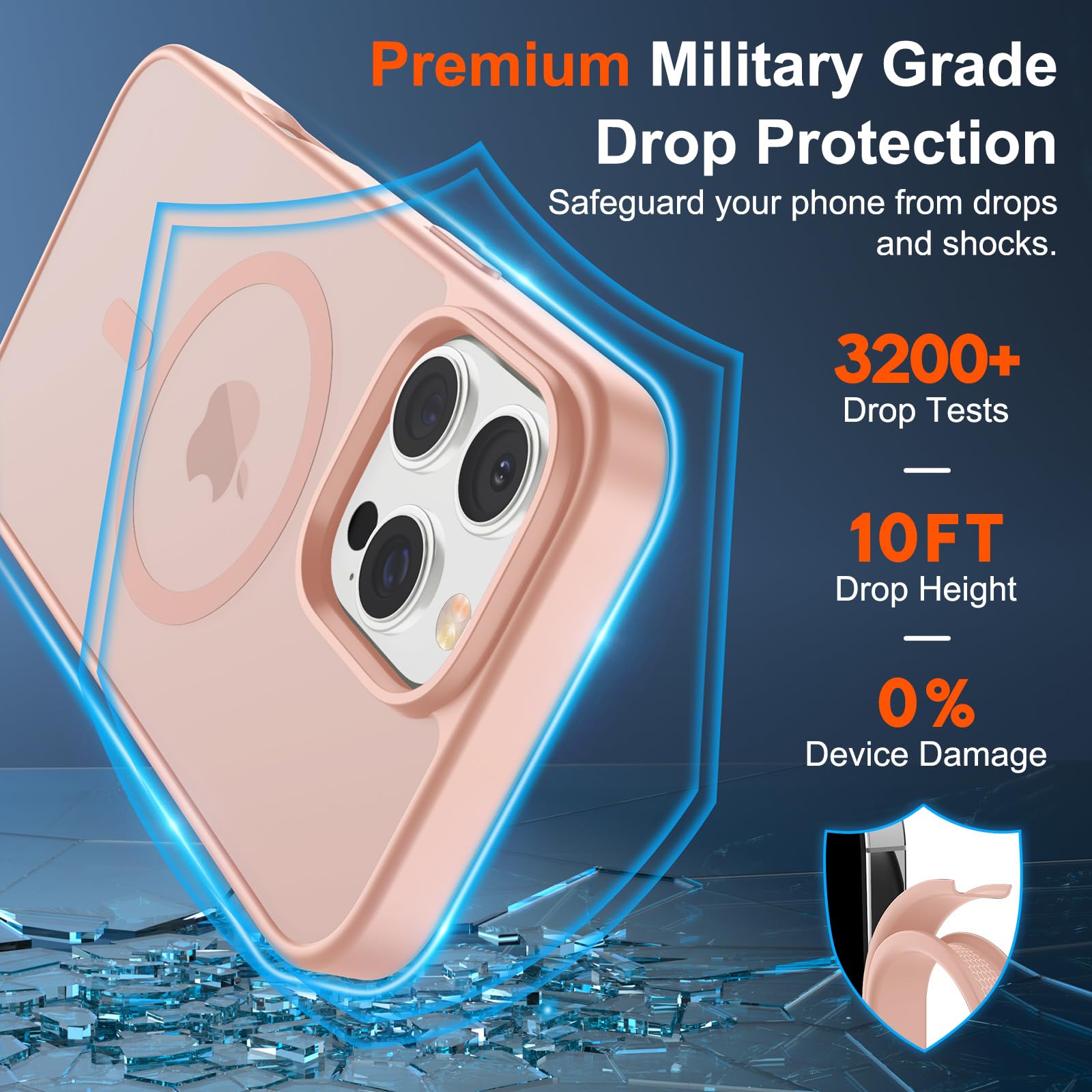 Foto 3 | Funda Magnética Supfine Para Iphone 16 Pro Max, Color Rosa - Venta Internacional.