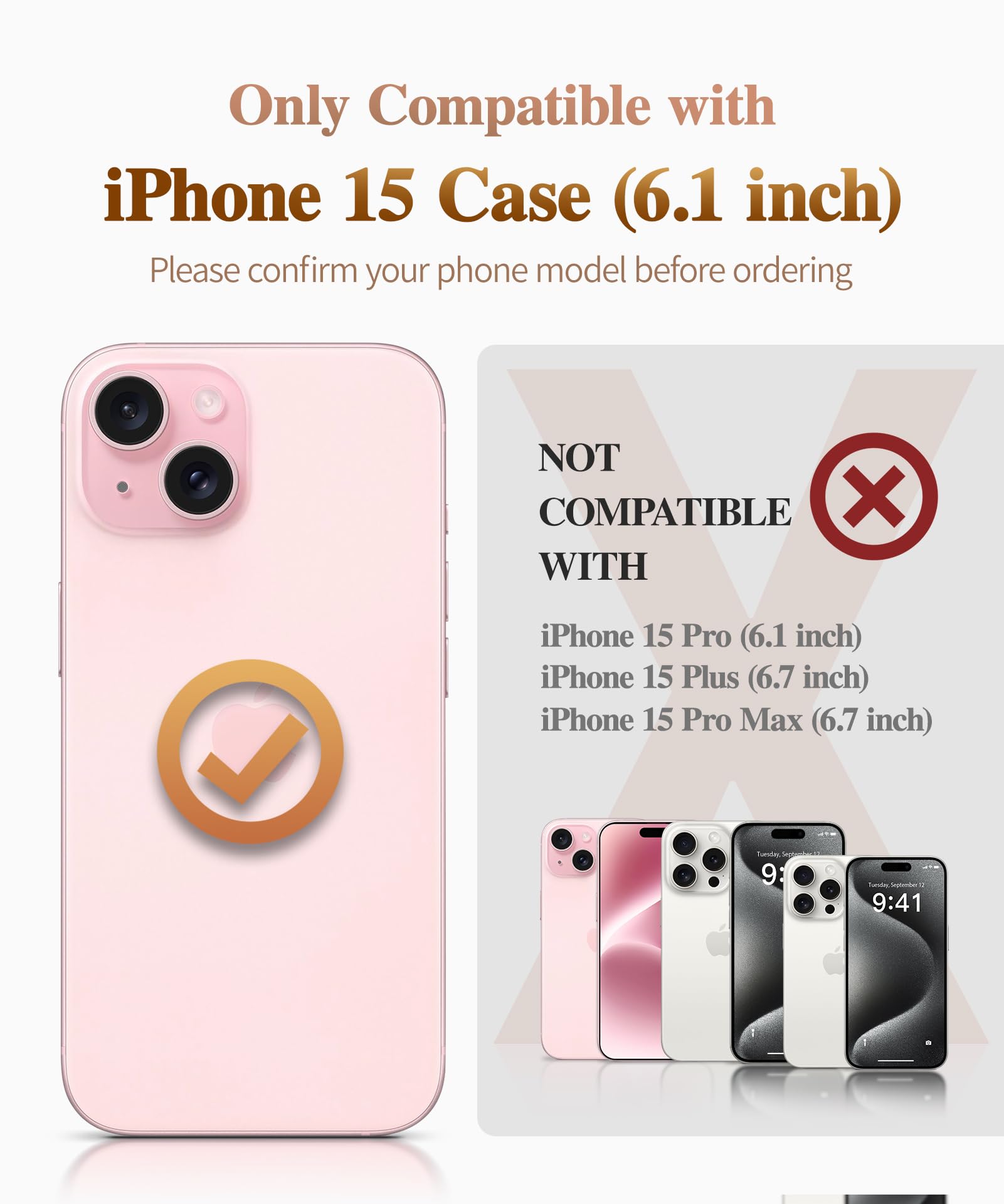 Foto 3 pulgar | Funda De Teléfono Gviewin Marble Para Iphone 15 6.1 2023 Con Protectores - Venta Internacional.