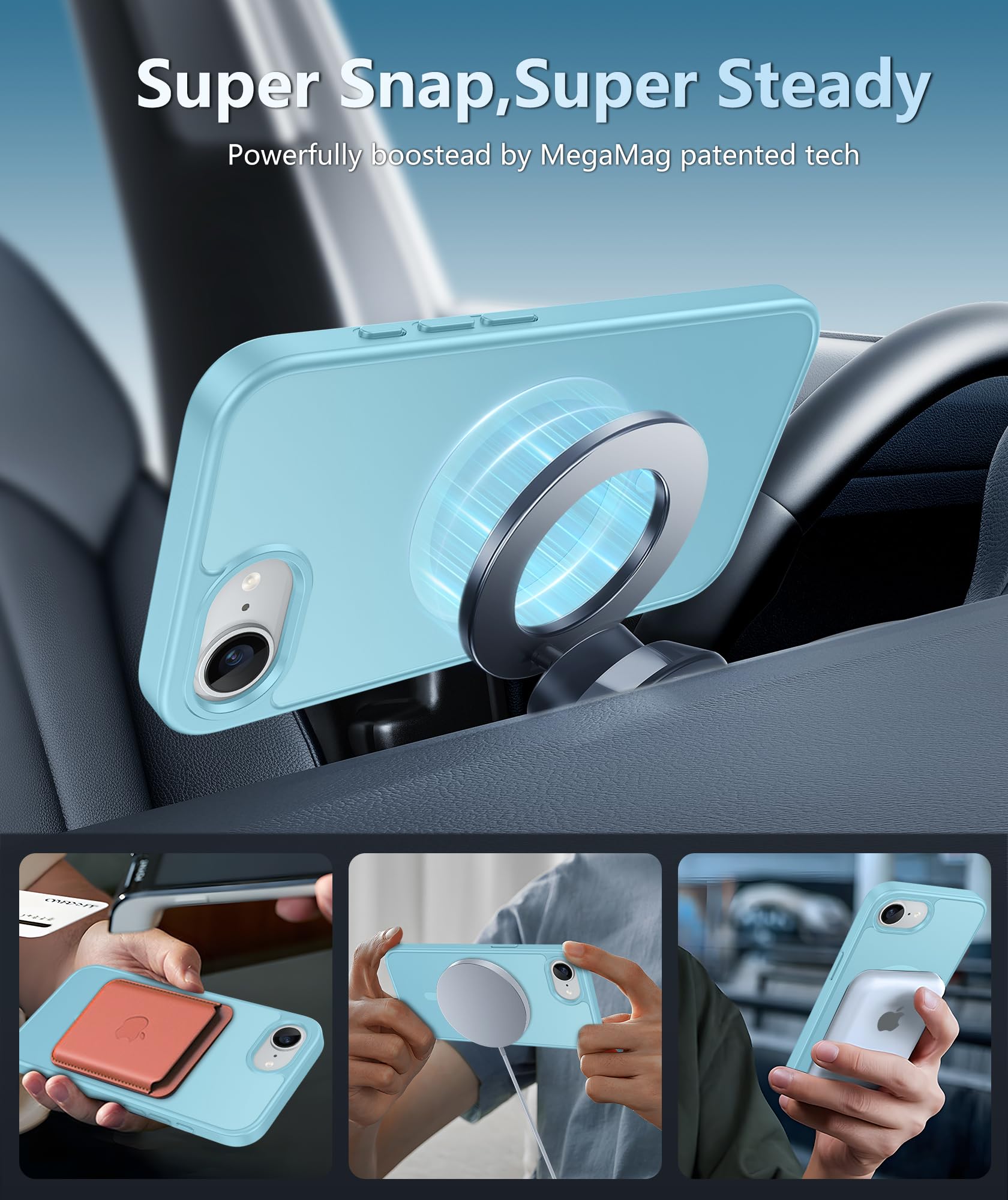 Foto 3 | Funda De Teléfono Fntcase Para Iphone 16e Magnética A Prueba De Golpes Mate - Venta Internacional.